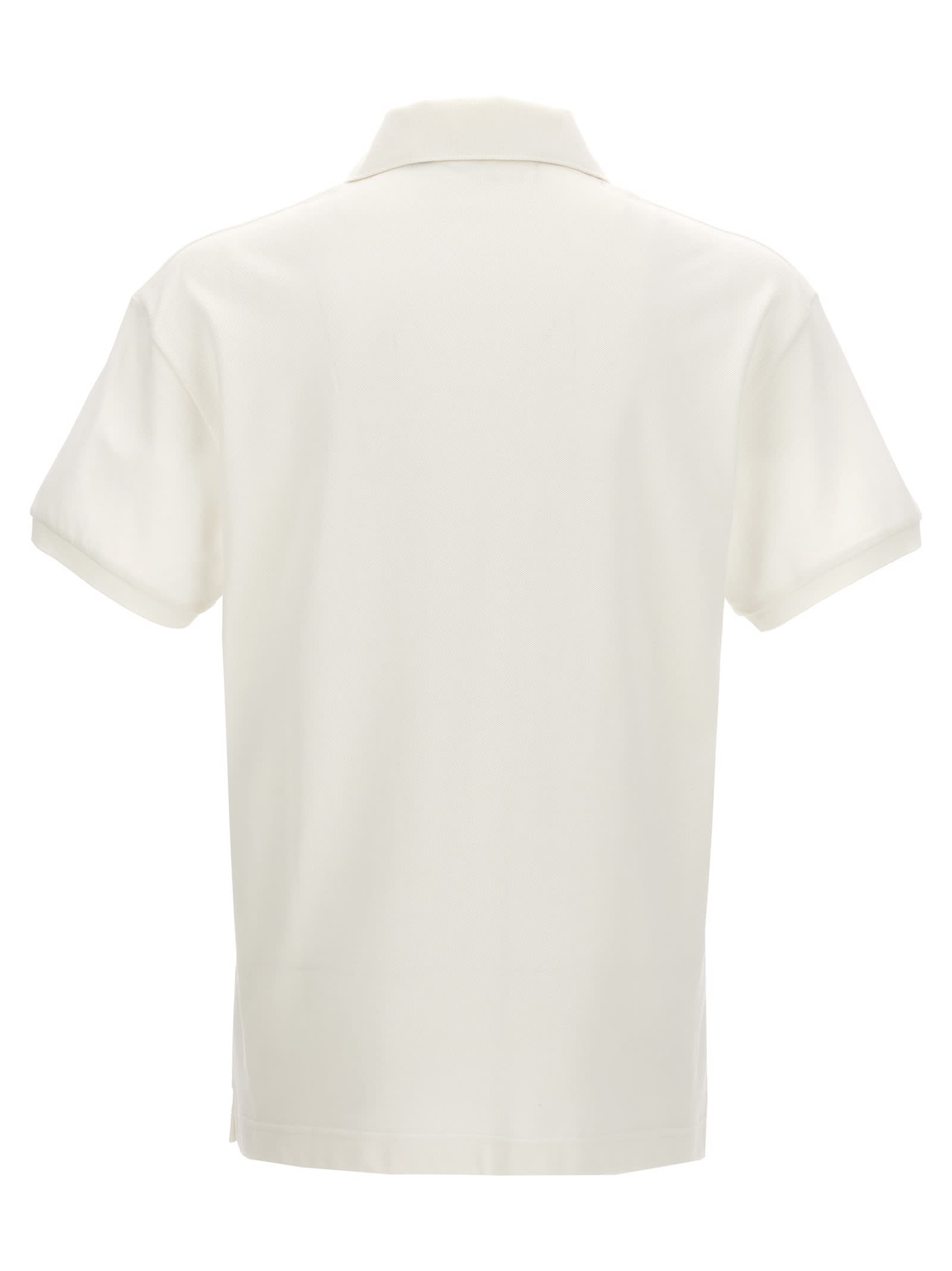 Shop Palm Angels Classic Logo Polo Shirt In White/black