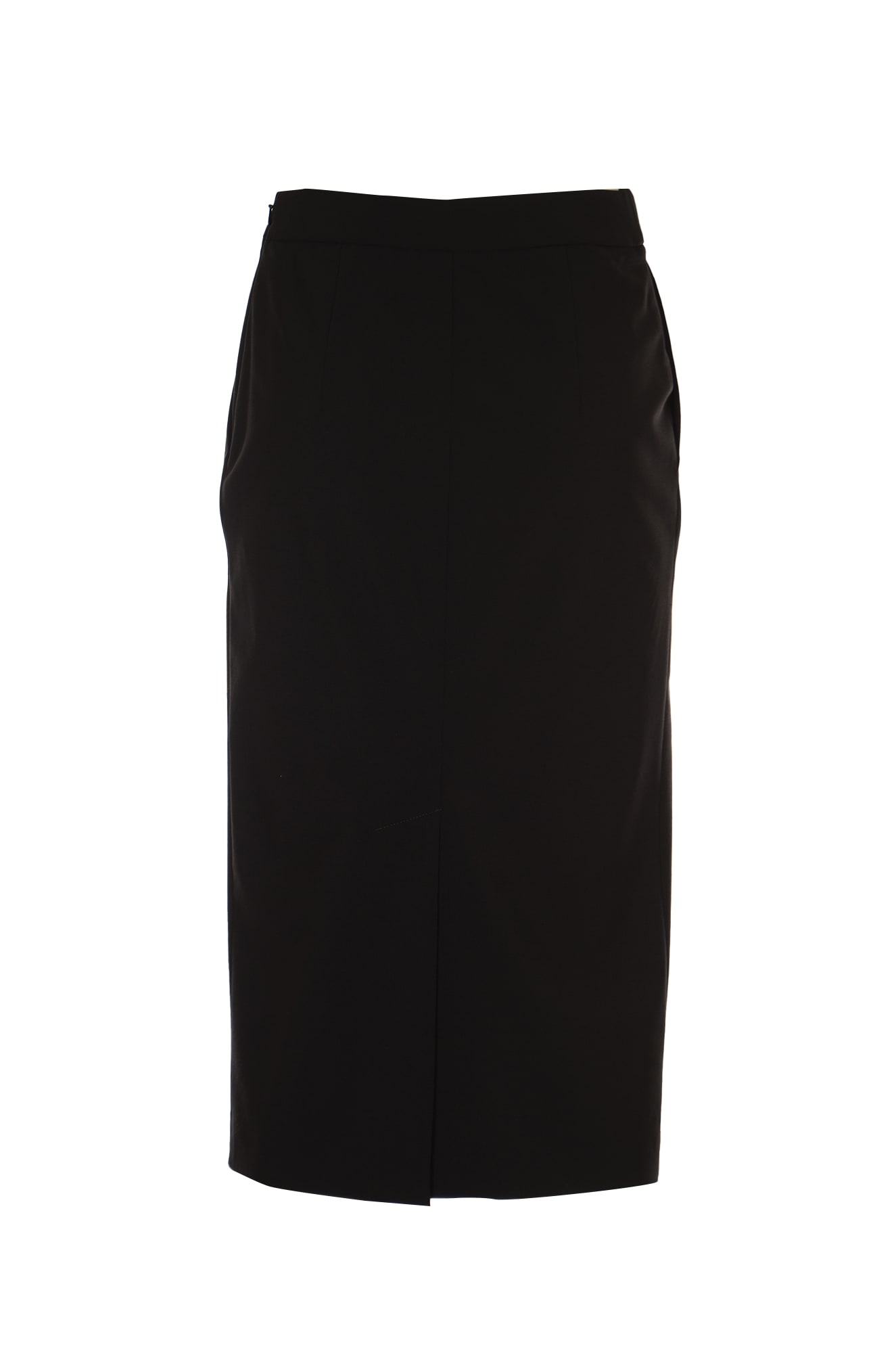 Shop Alberta Ferretti Side Zip Skirt In Black