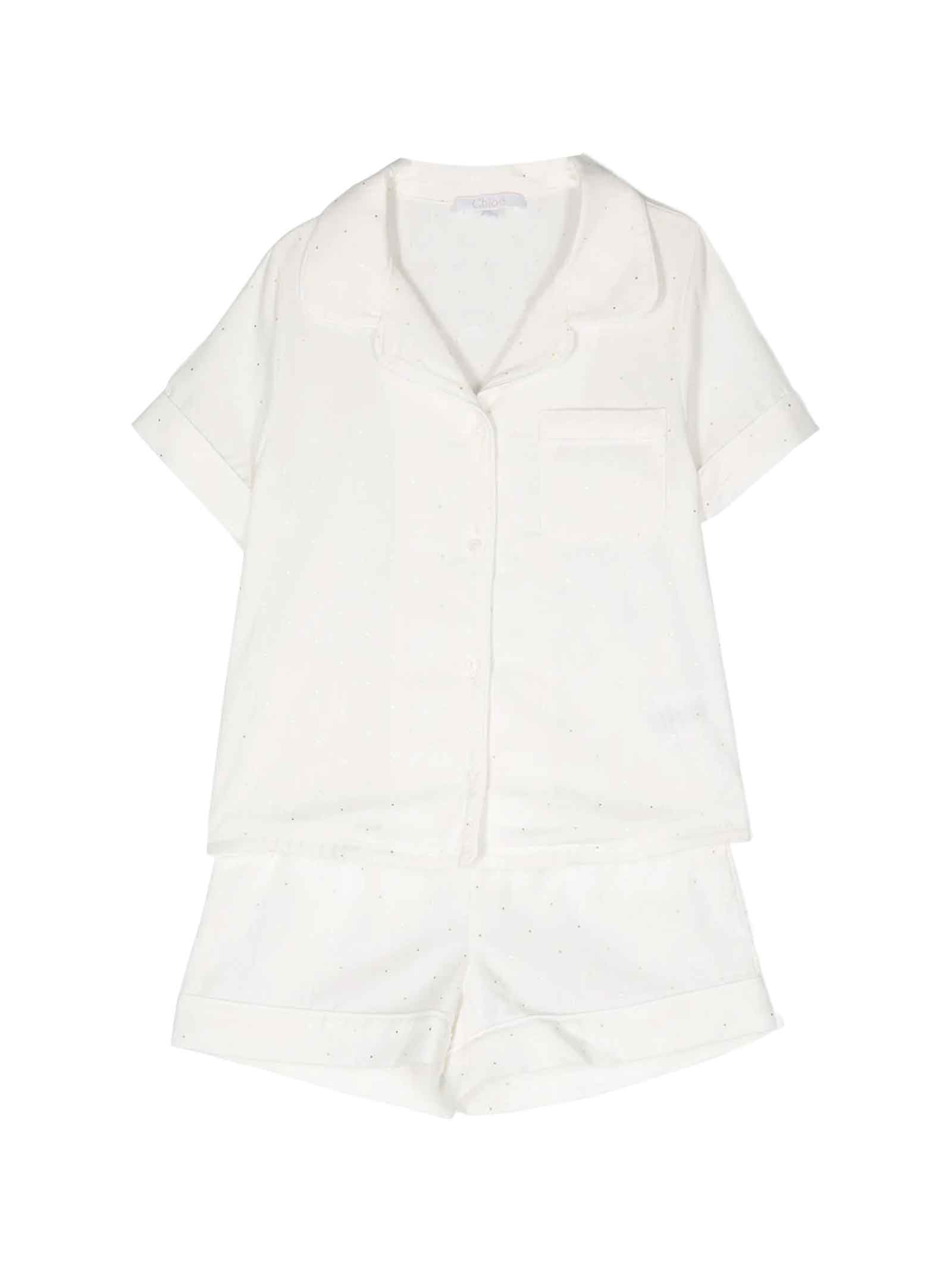 Chloé Cotton Pajamas In Bianco