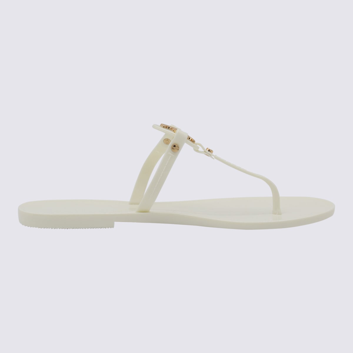 Tory Burch Ivory Rubber Miller Flats In White