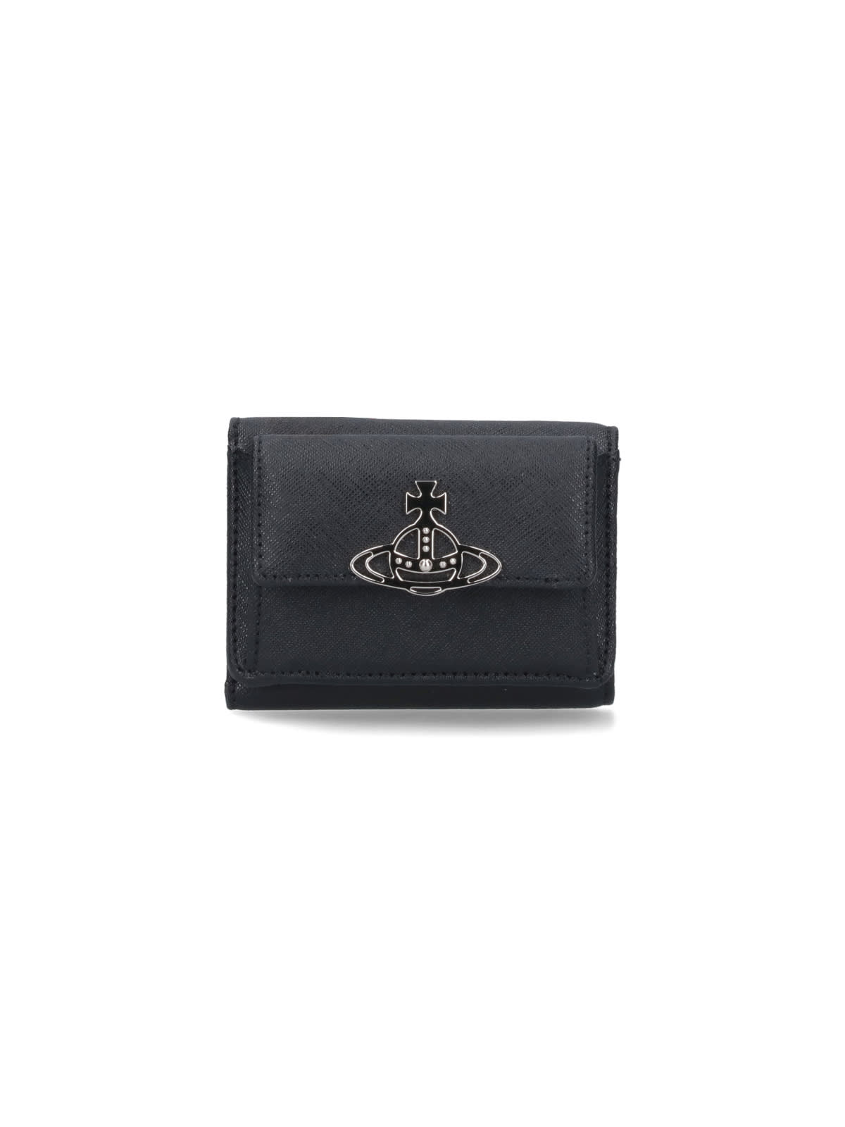 Shop Vivienne Westwood Logo Flap Wallet In Black