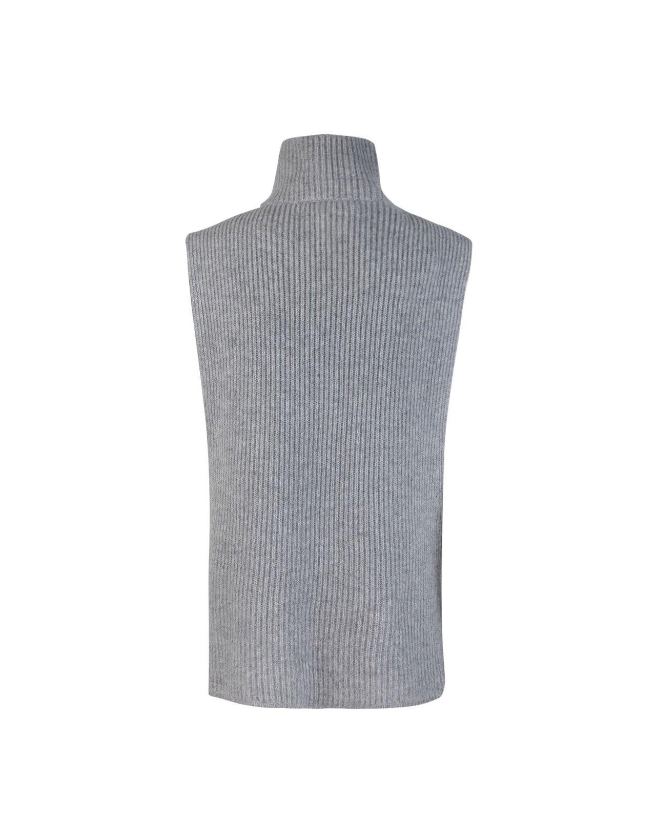 Shop Max Mara High Neck Sleeveless Vest In Grigio