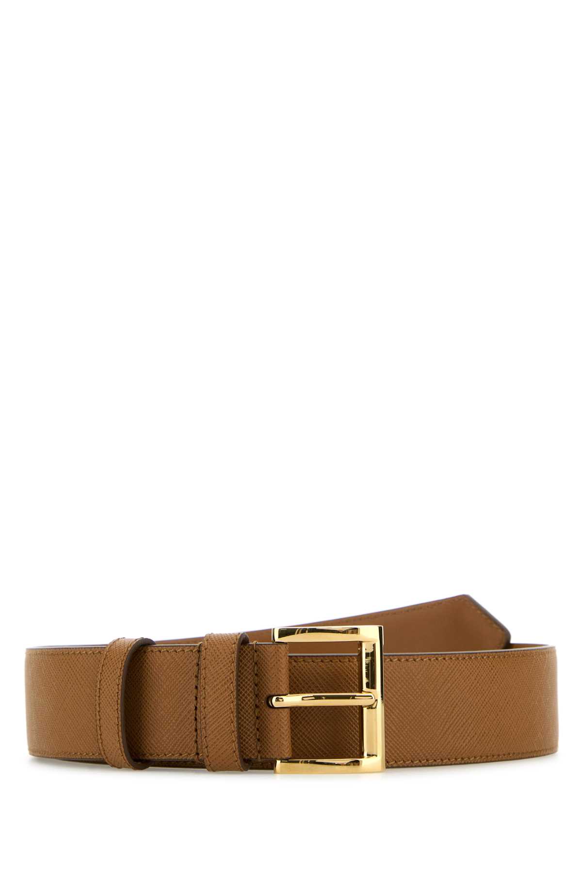 Shop Prada Caramel Leather Belt In Caramel0