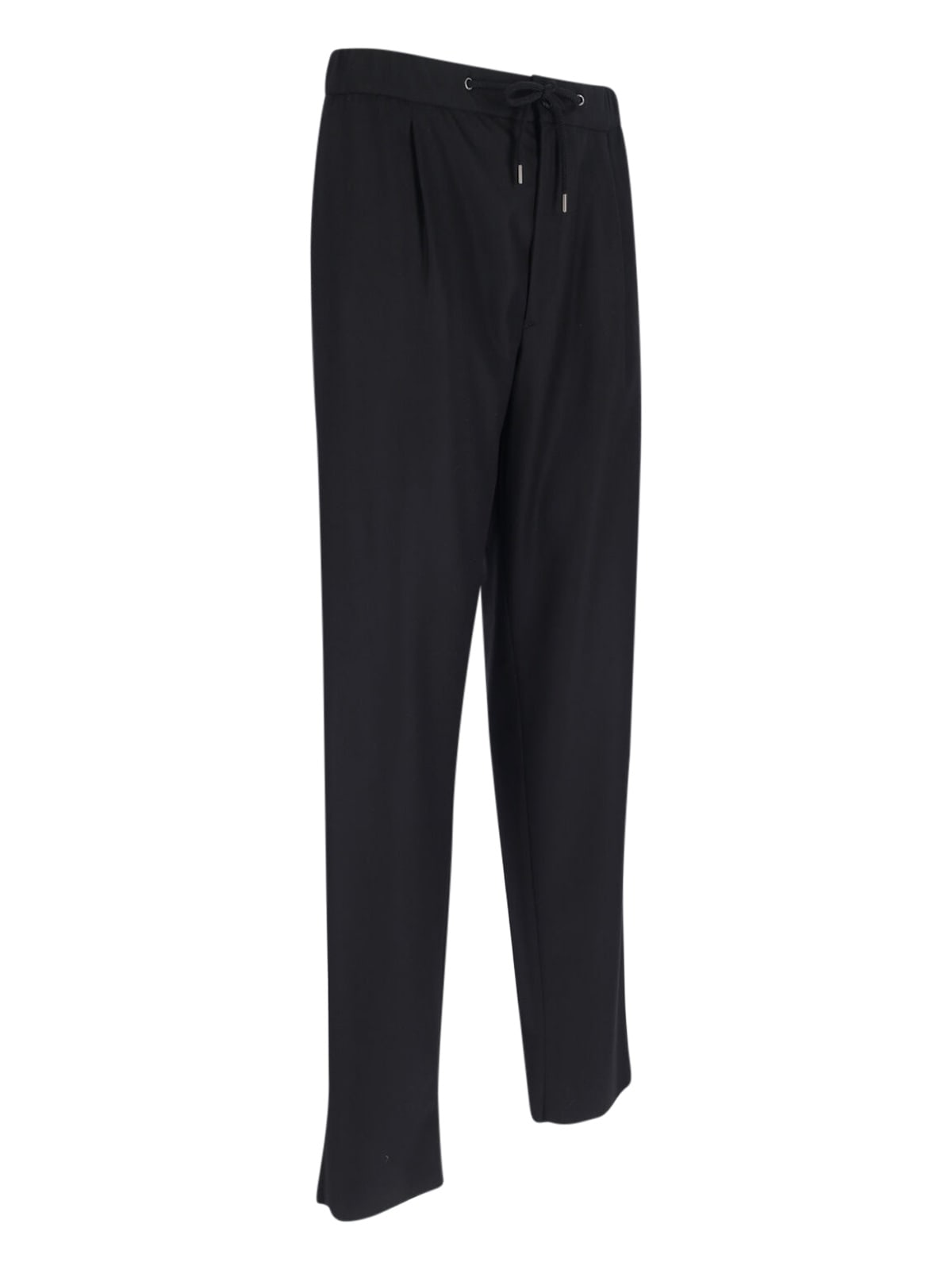 Giorgio Armani Trousers Featuring Elastic Waistband And Pockets In Black