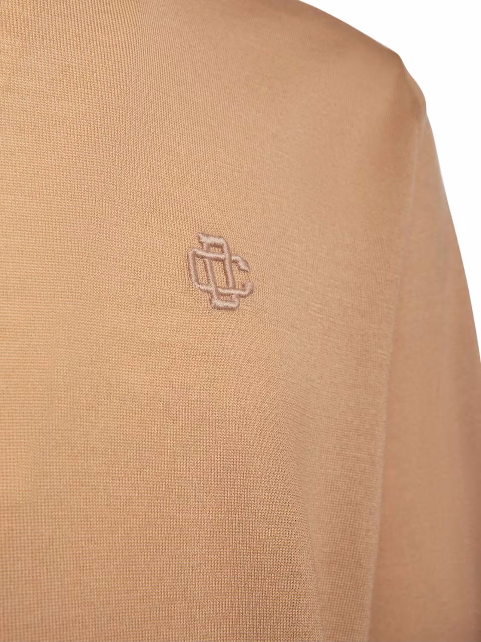 Dsquared2 Long-sleeved Virgin Wool Sweatshirt In Beige
