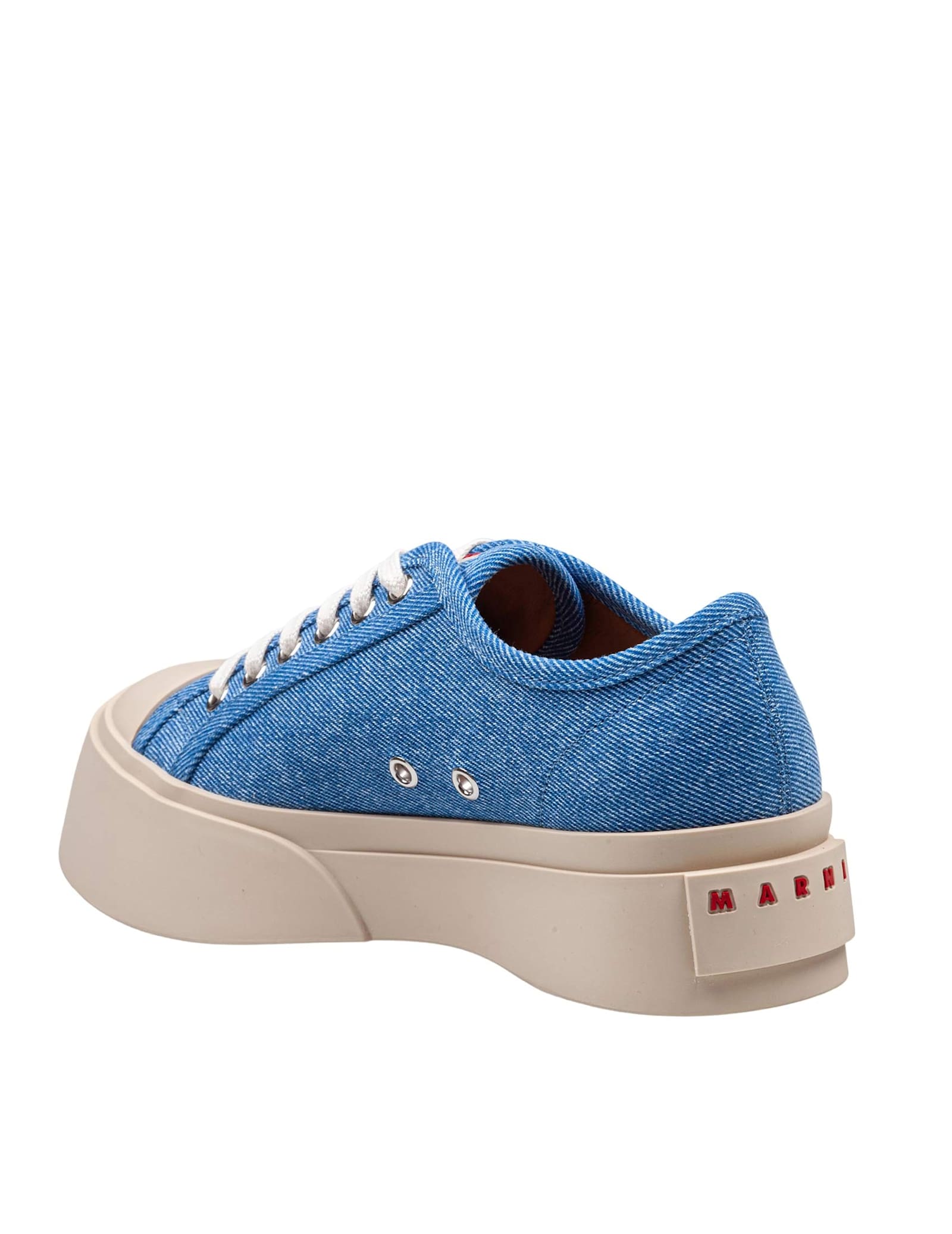 Marni Textured Blue Sneakers With Cream Sole In Blue