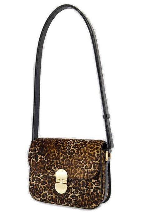 Apc A.p.c. Leopard Printed Small Shoulder Bag In Nero