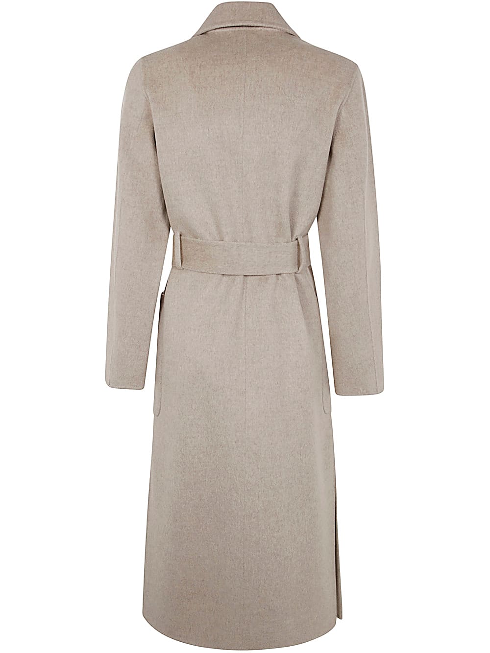 Shop Ivy & Oak Celia Belted Double Face Coat In Light Sand Melange