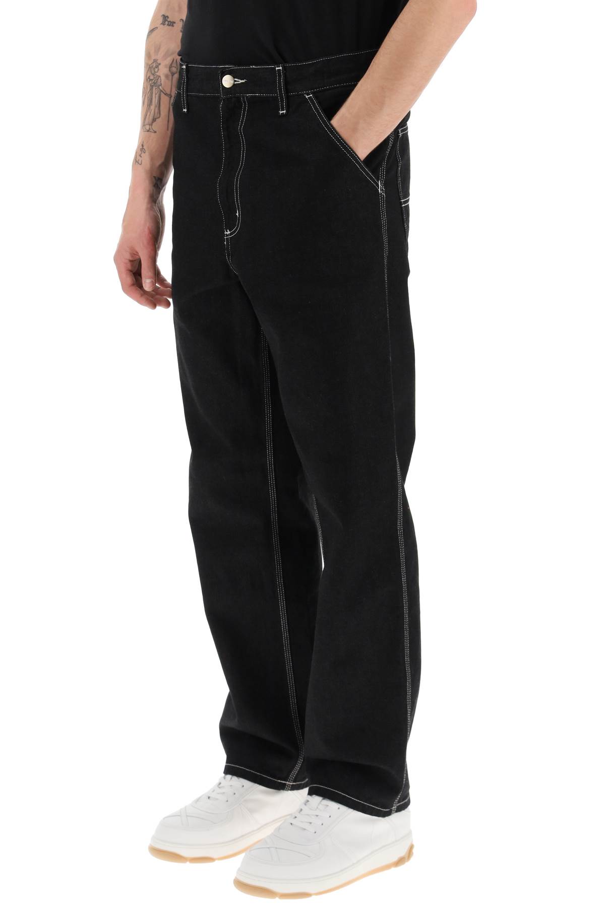 Carhartt Single Knee Pant Back Pockets In Black