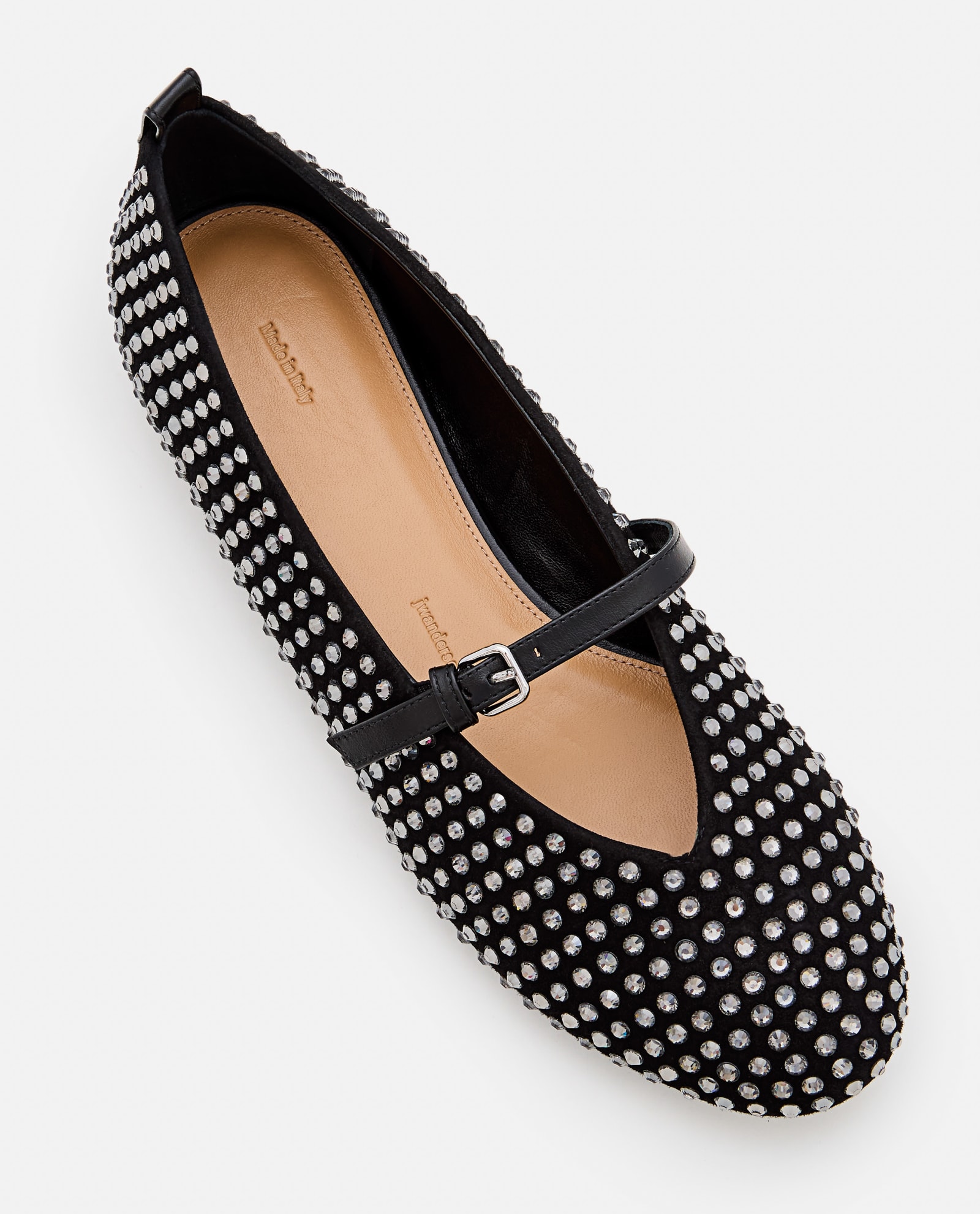 Shop Jw Anderson Crystal Ballet Flat In Black