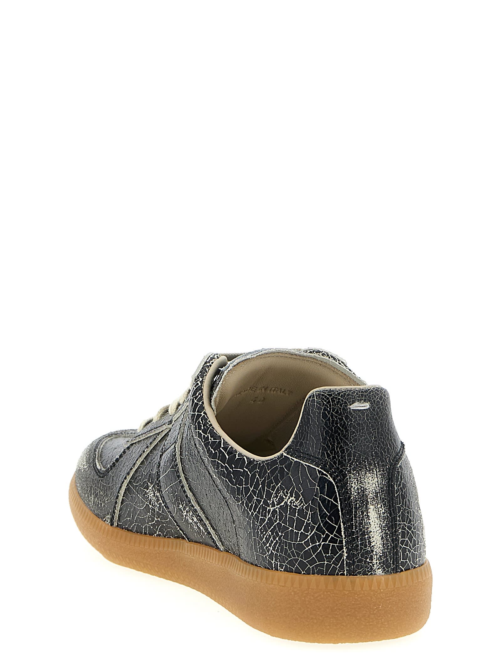Maison Margiela Replica Sneakers Made Of Shiny Coated Leather In Multi