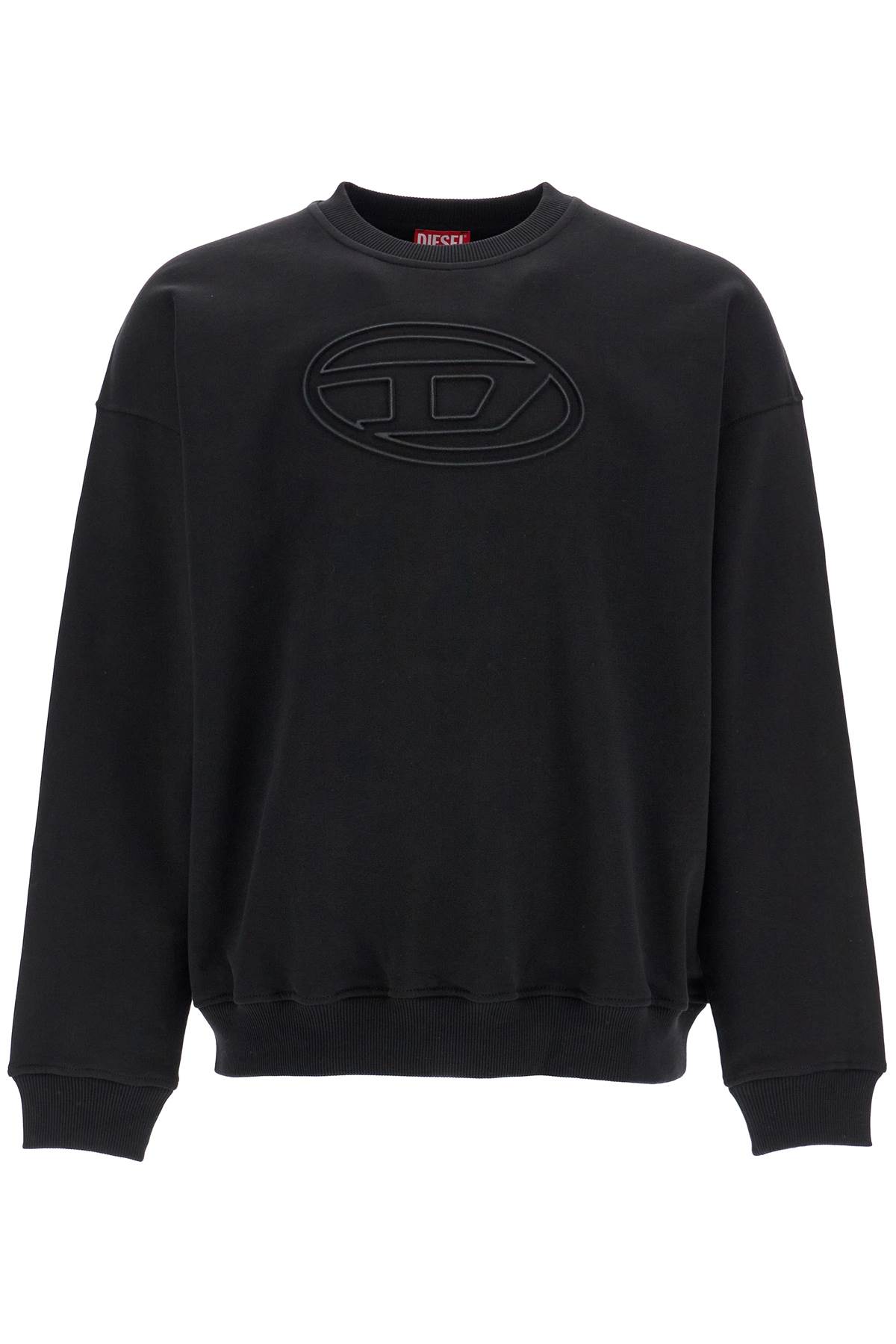 Black Cotton Sweatshirt With Embroidered S-mart-bigoval Logo