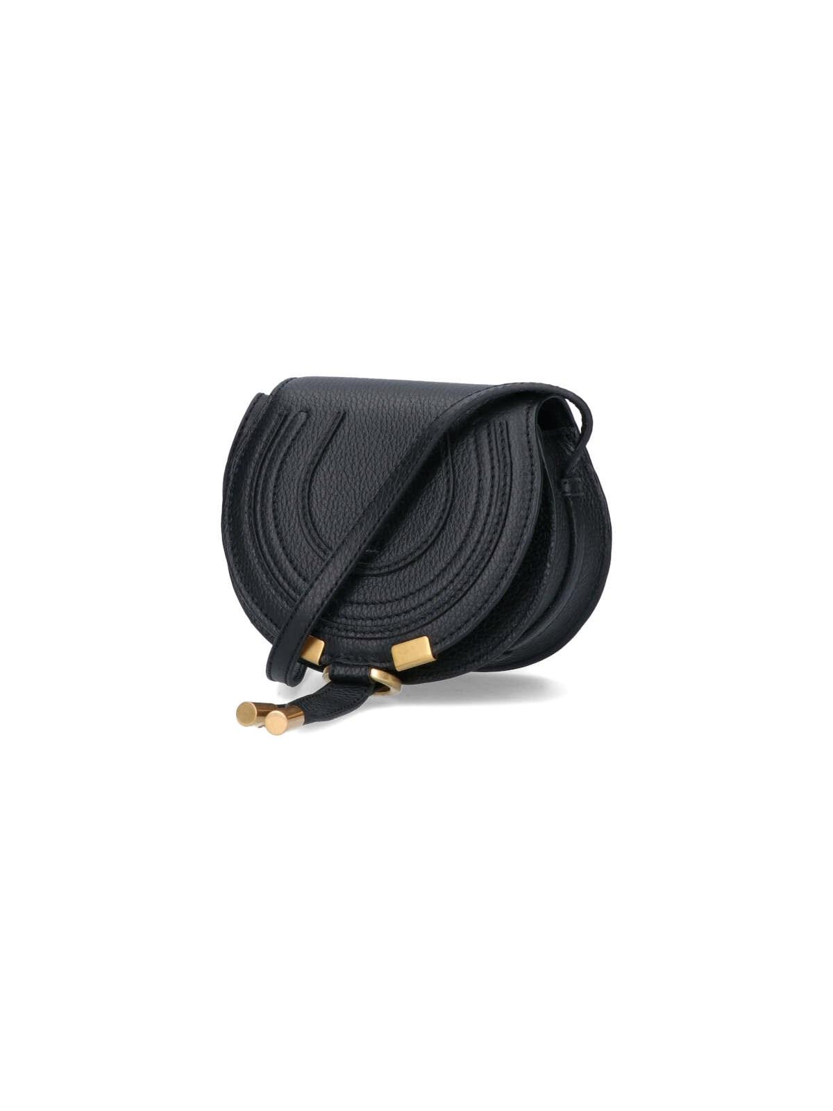 Shop Chloé Marcie Mini Saddle Bag In Nero