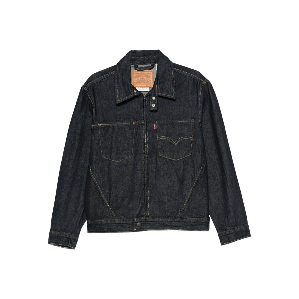 Levi's Zip-front Patch-pockets Denim Jacket In Blue
