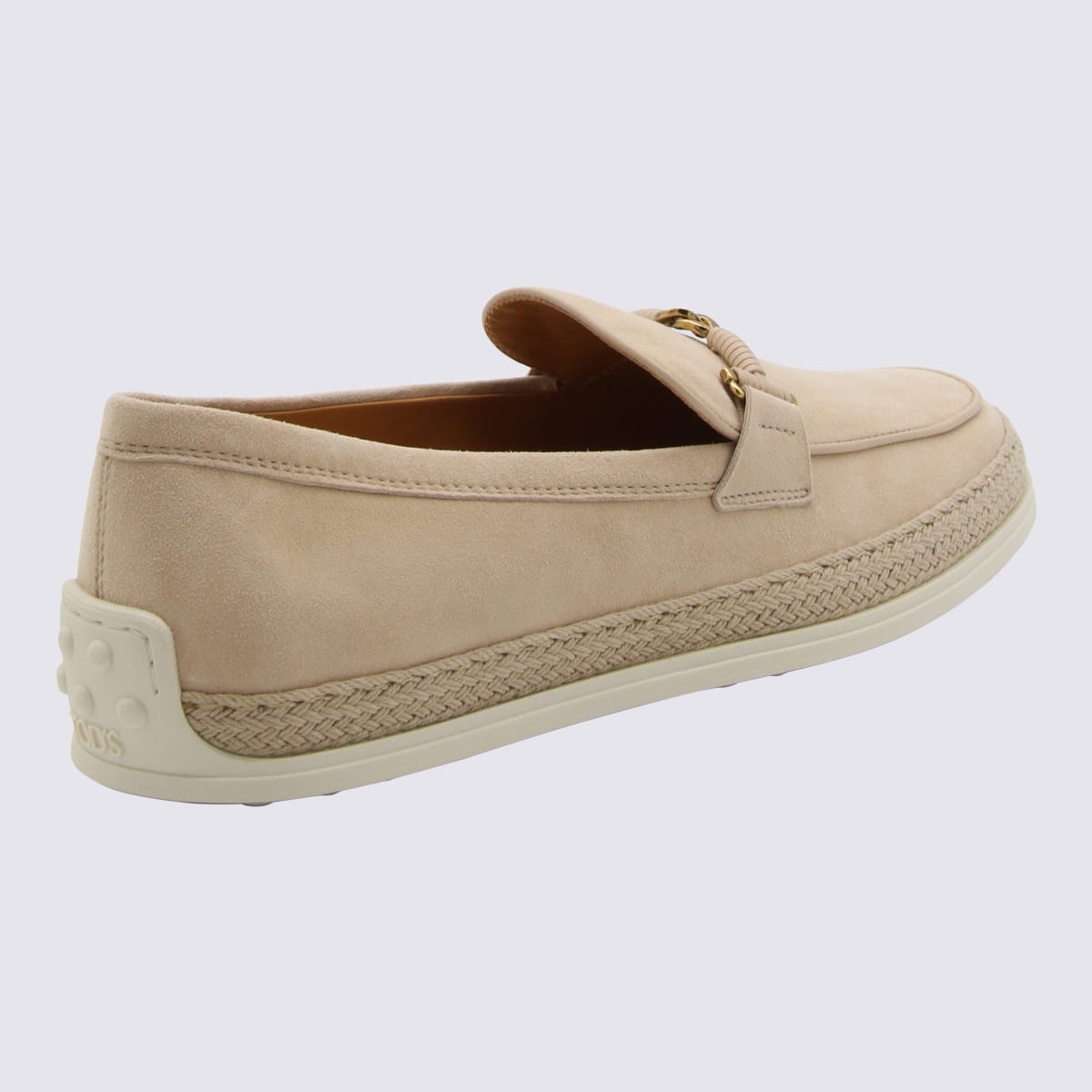 Shop Tod's Beige Suede Loafers In Natural