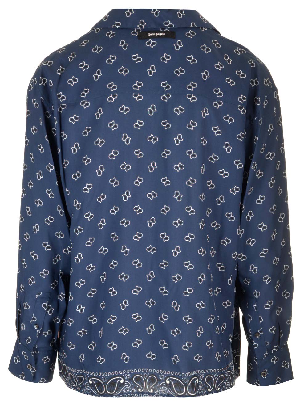 Shop Palm Angels Paisley Print Bowling Shirt In Blue