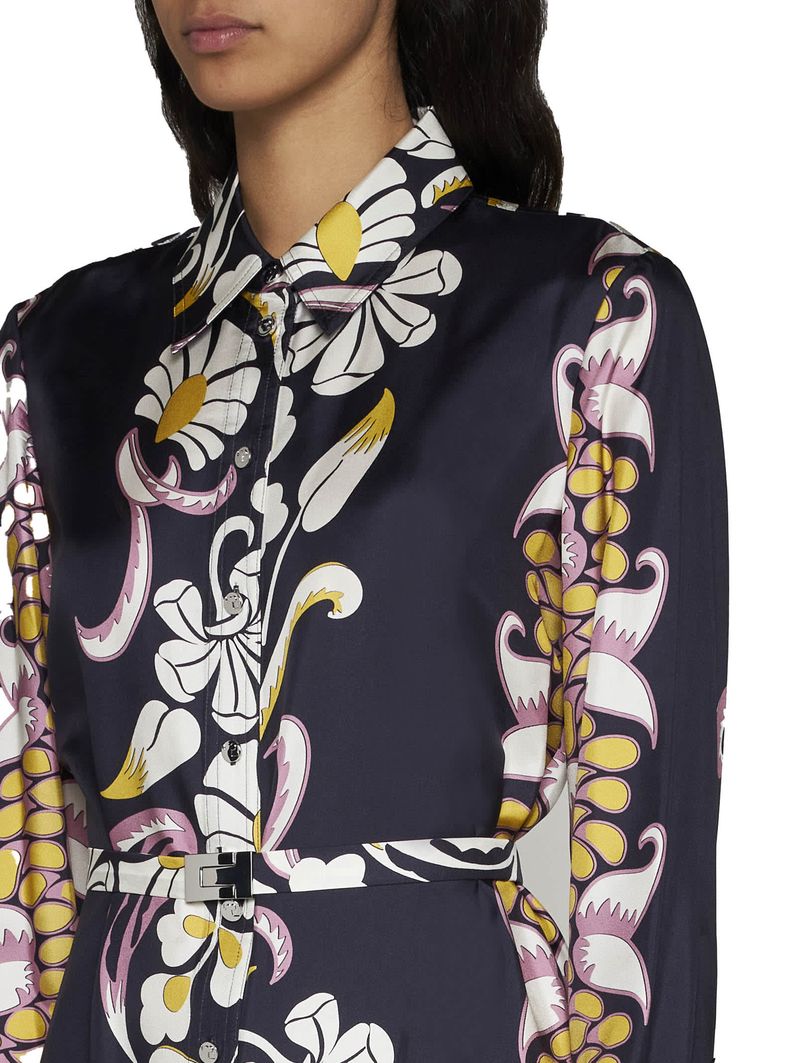 Shop Tory Burch Dress In Pink Tropical Border