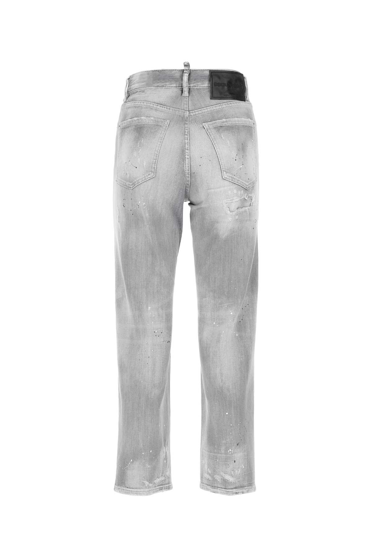 Shop Dsquared2 Grey Stretch Denim Boston Jeans In 852