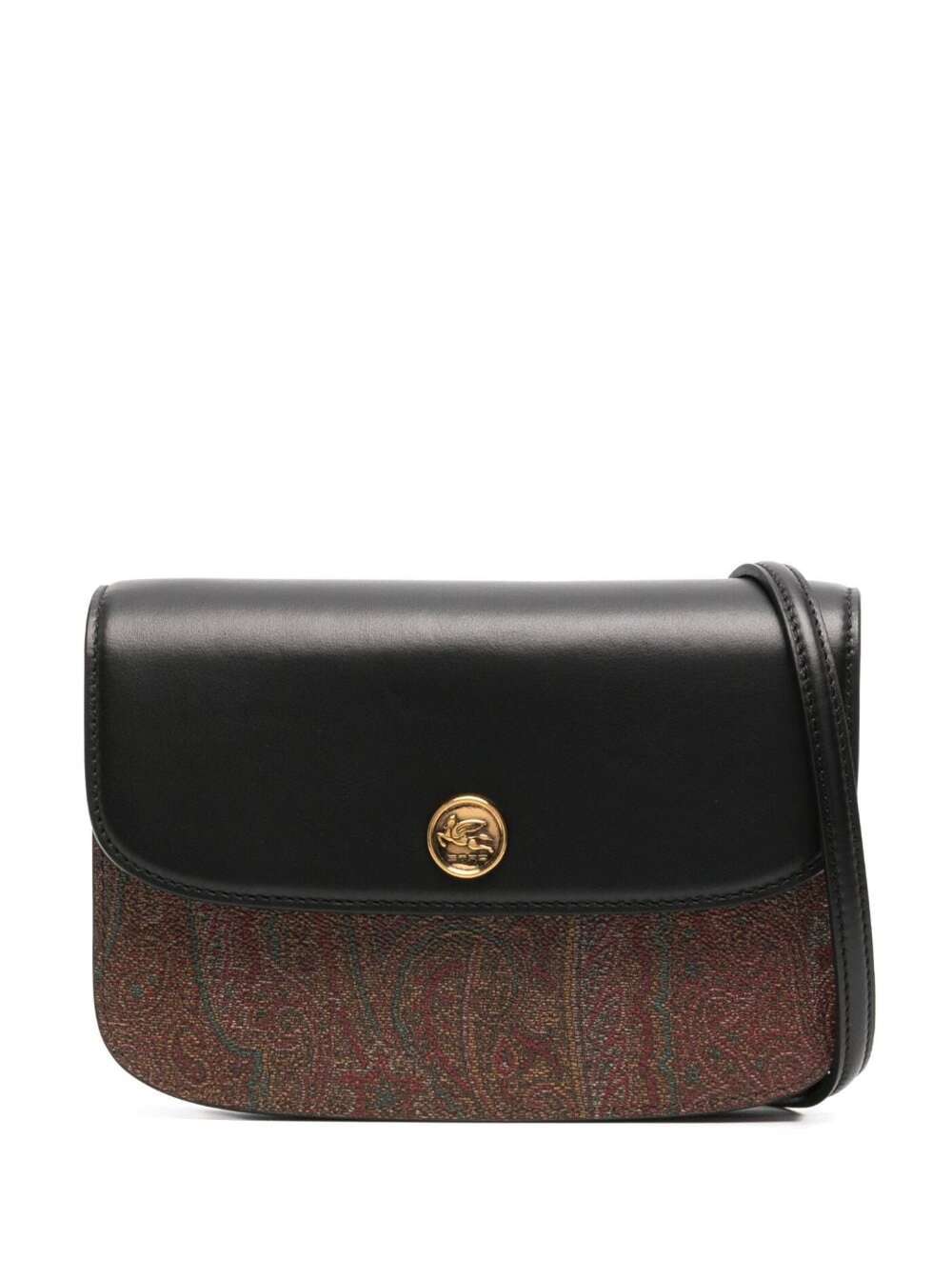 Shop Etro Black Arnica Crossbody Bag With Paisley Motif In Cotton Blend Woman In Brown