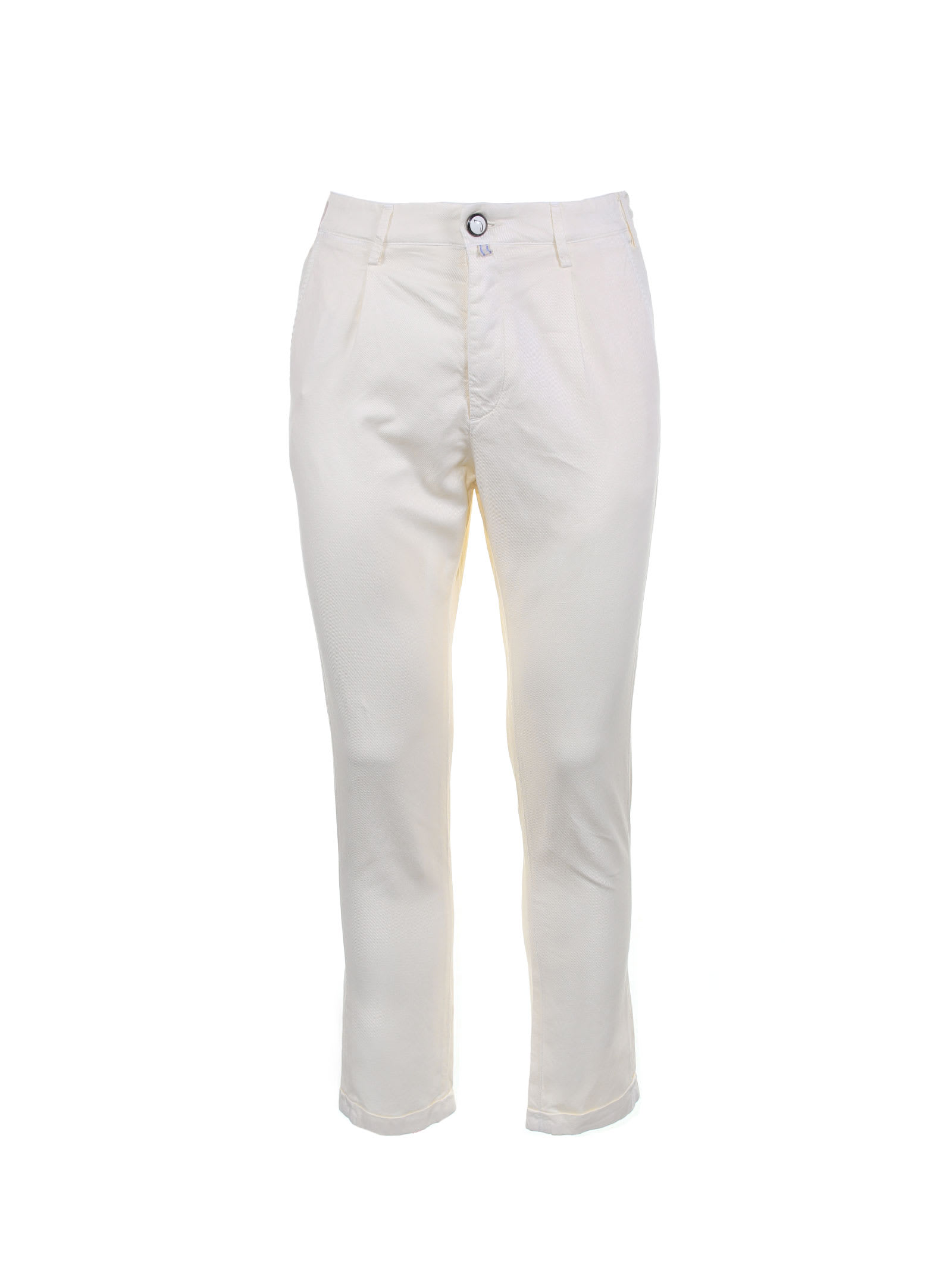 Jacob Cohen Trousers With Chino Pocket In Panna