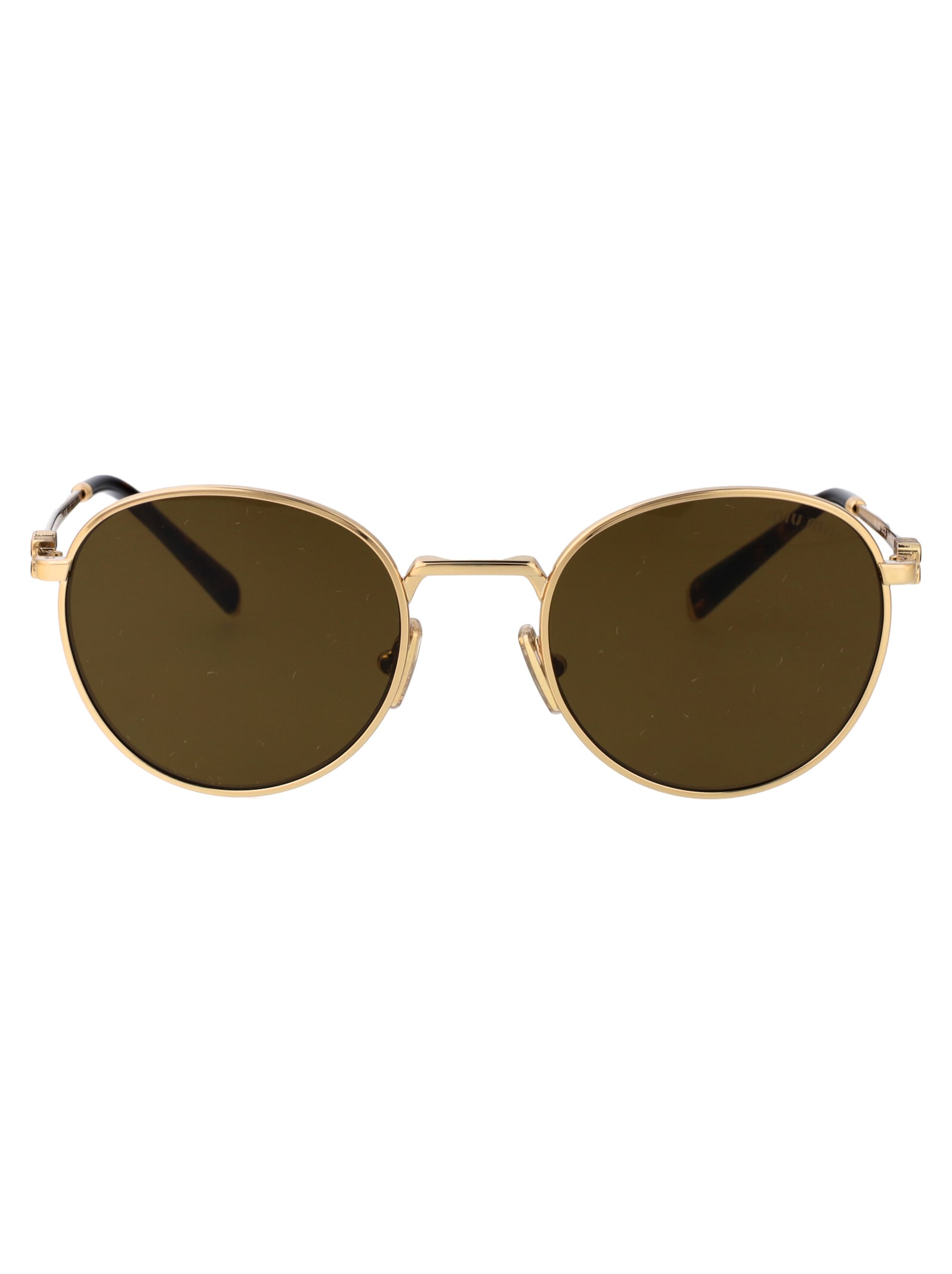 Shop Miu Miu 0mu 55zs Sunglasses In 5ak09z Gold