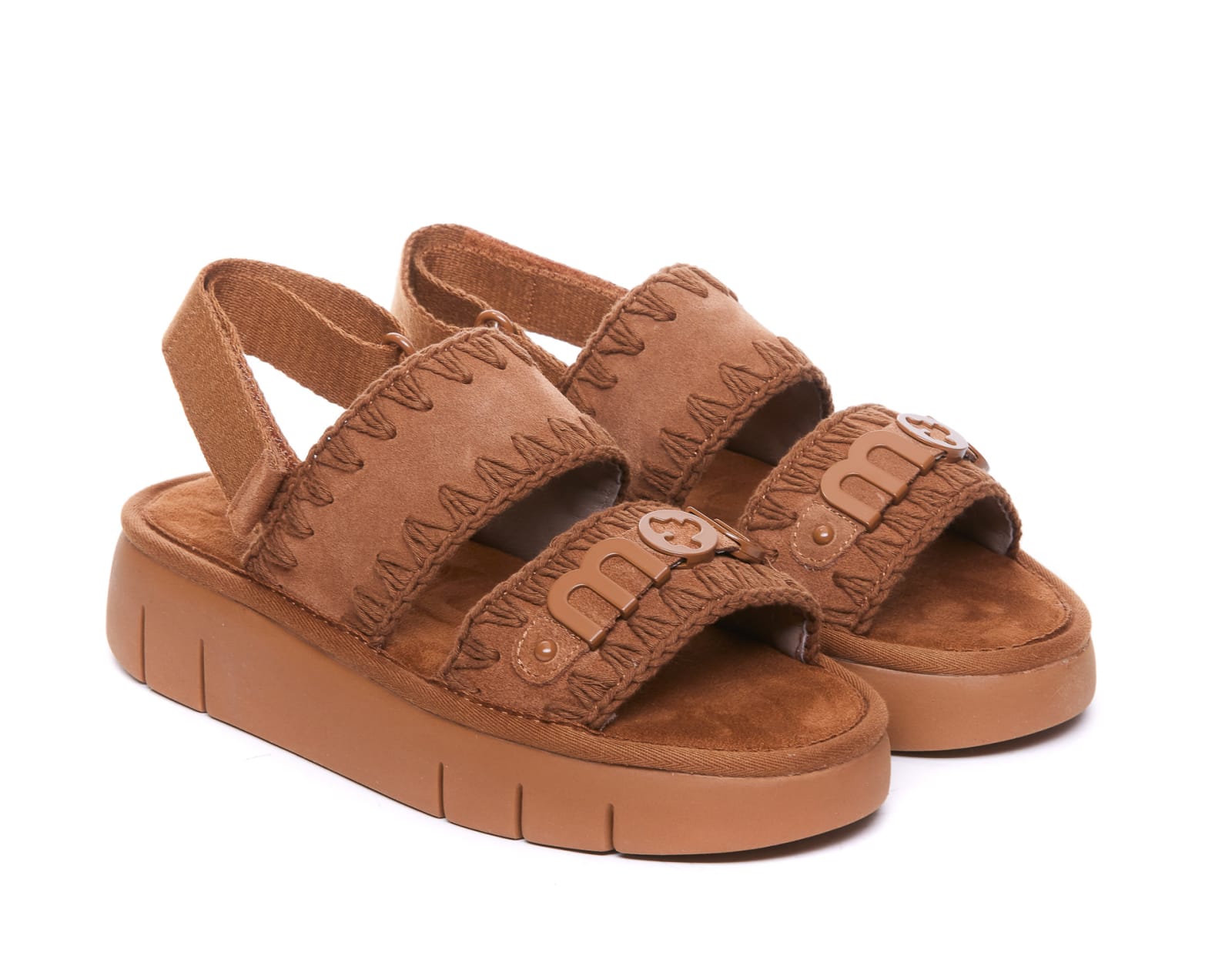 Shop Mou Bounce Sandals In Brown