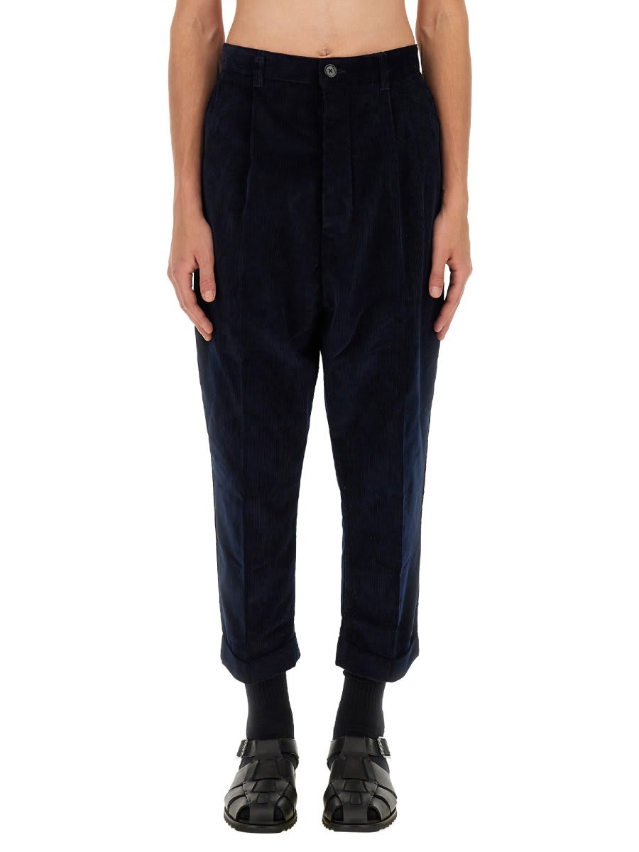 Shop Ami Alexandre Mattiussi Paris Carrot Cropped Pants In Blue