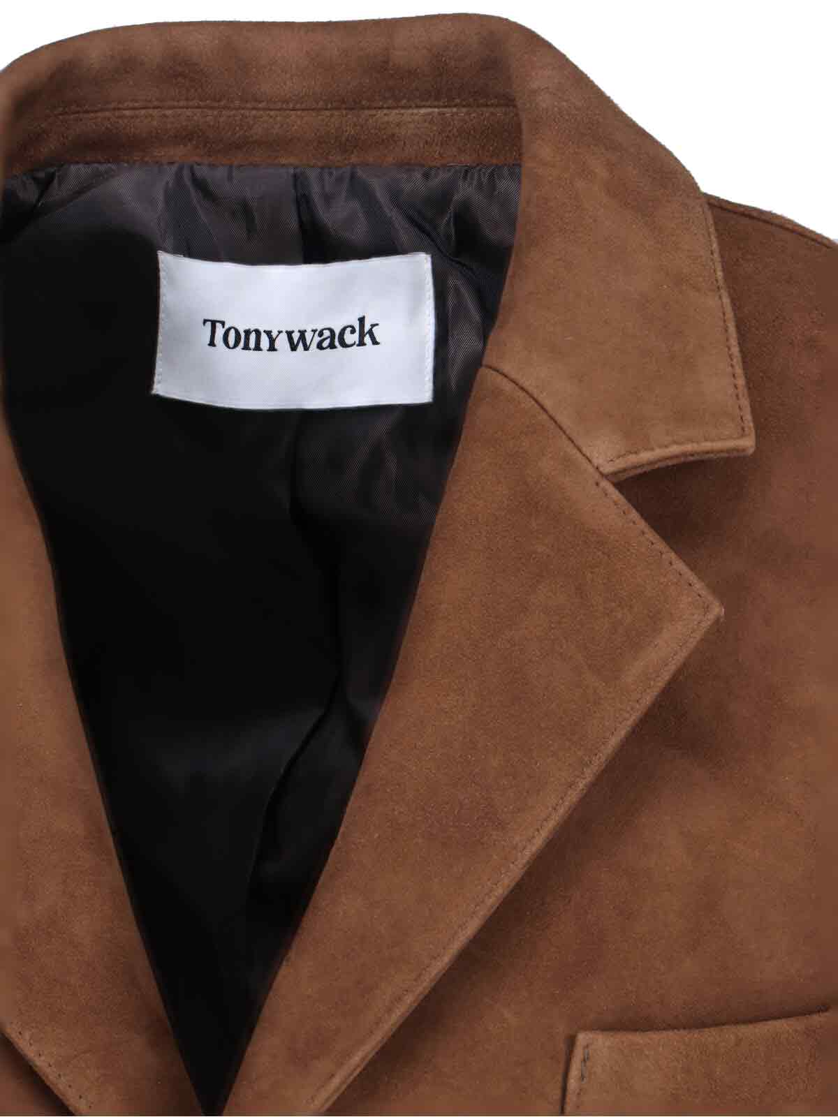 Tonywack Contemporary Jacket With Notched Lapel And Pockets In Brown