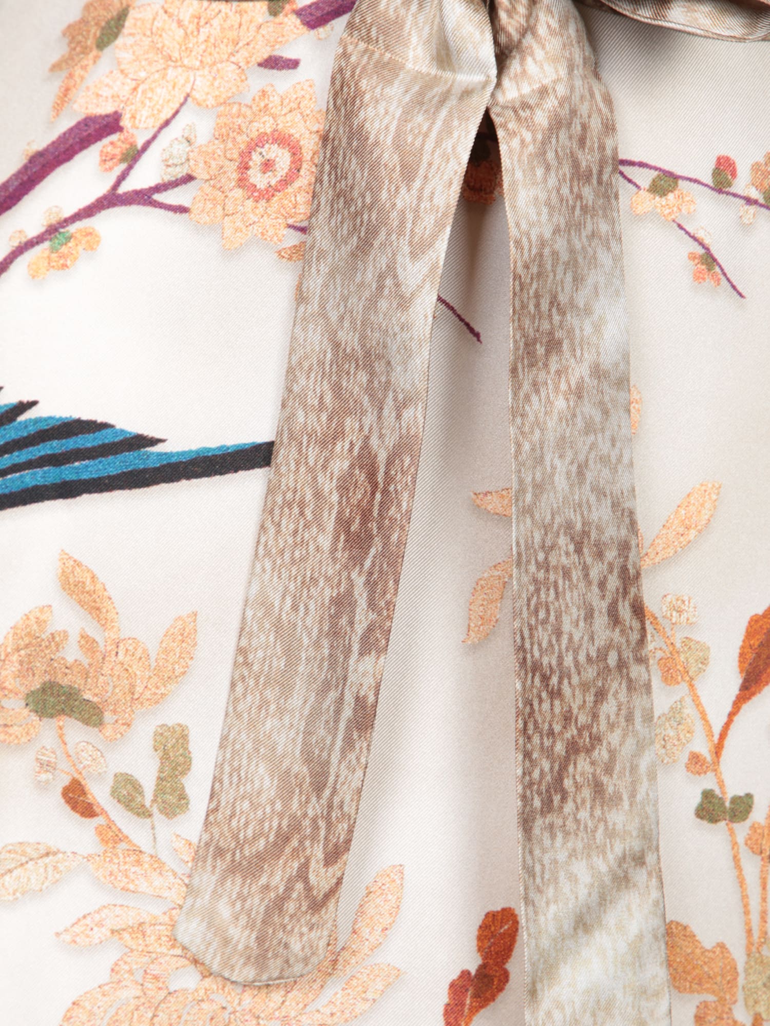 Shop Pierre-louis Mascia Aloes Floral Silk Kaftan In Beige