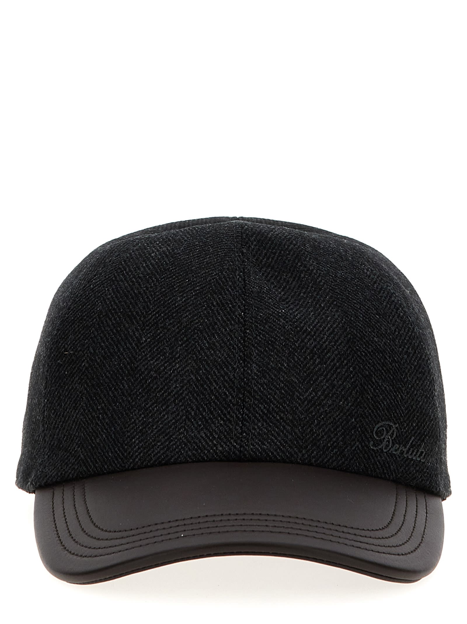 Shop Berluti Logo Embroidery Cap In Gray