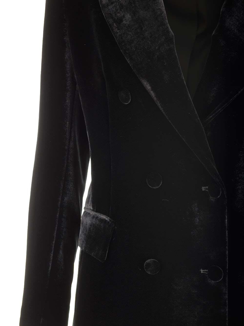 Shop P.a.r.o.s.h Velvet Blazer In Black