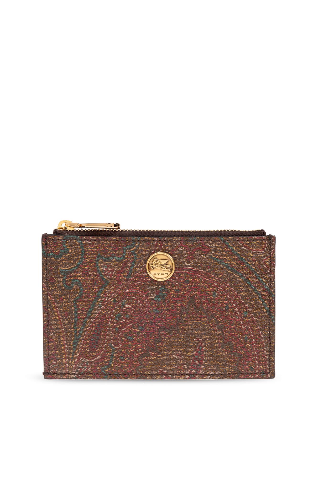 Etro Card Case In Brown