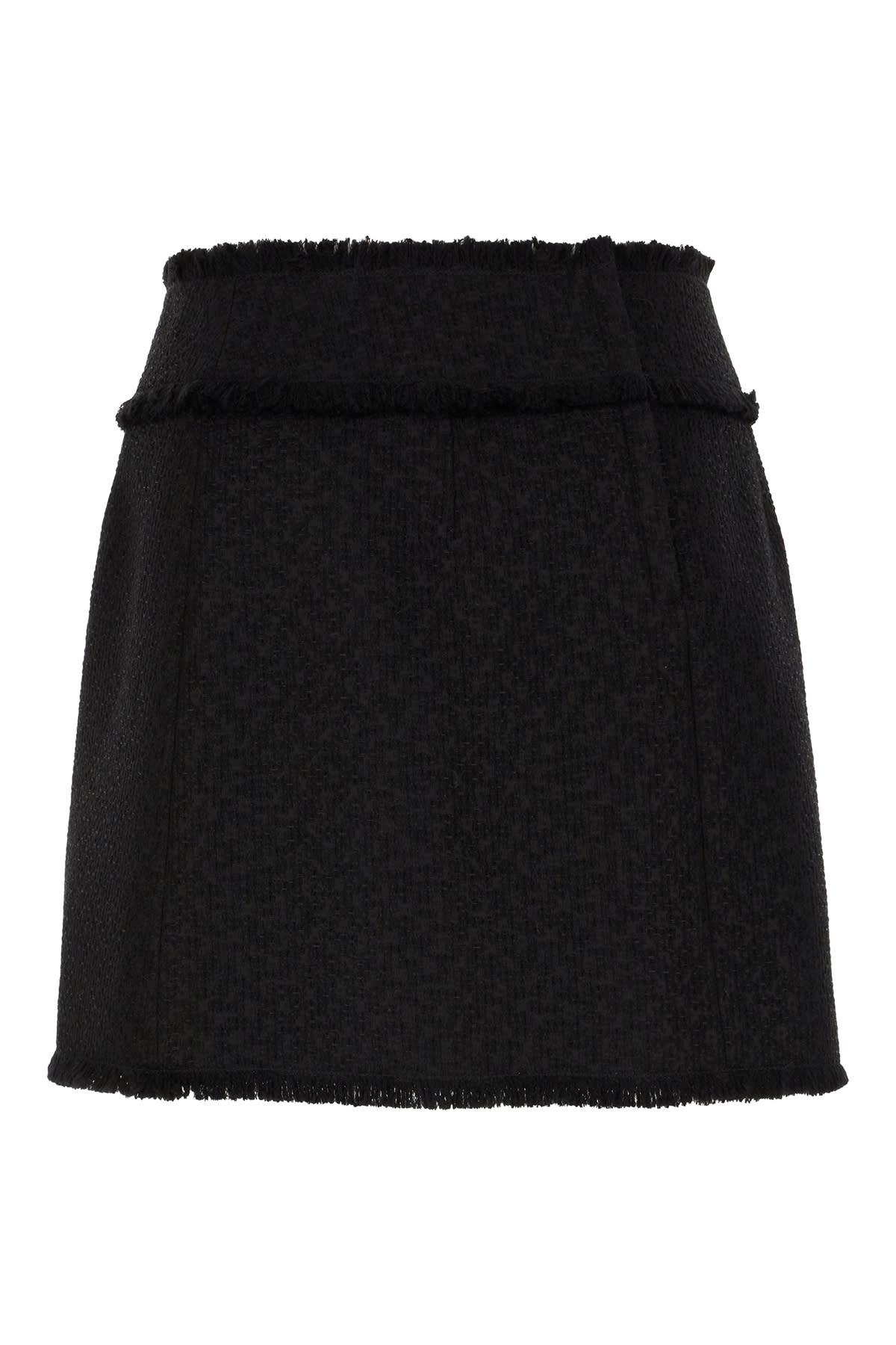 Shop Dolce & Gabbana Black Wool Blend Mini Skirt In Nero