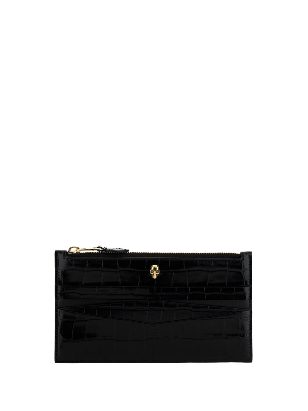 Alexander Mcqueen Black Leather Card Holder By  In Nero