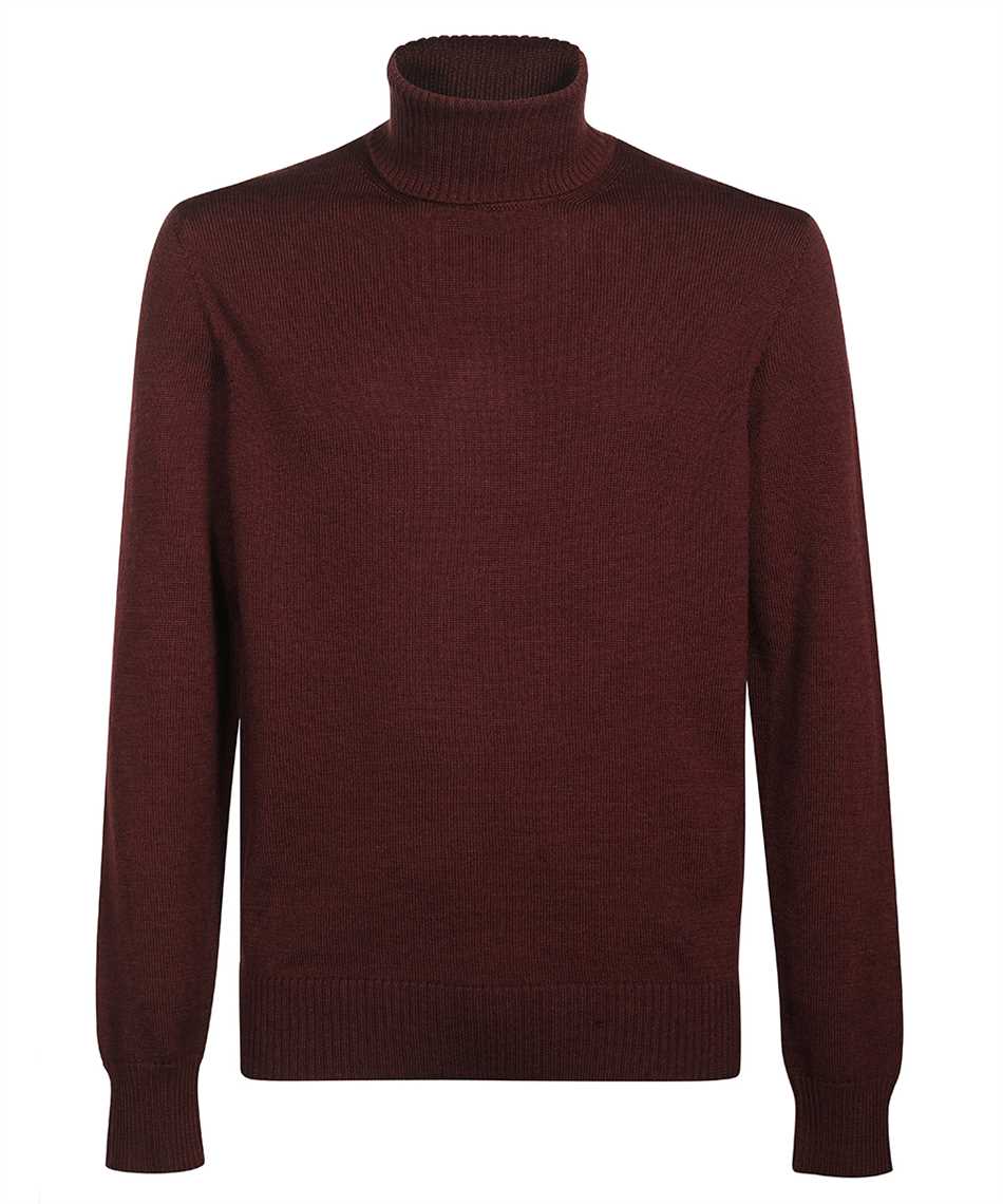 Emporio Armani Virgin Wool Turtleneck Sweater In Burgundy