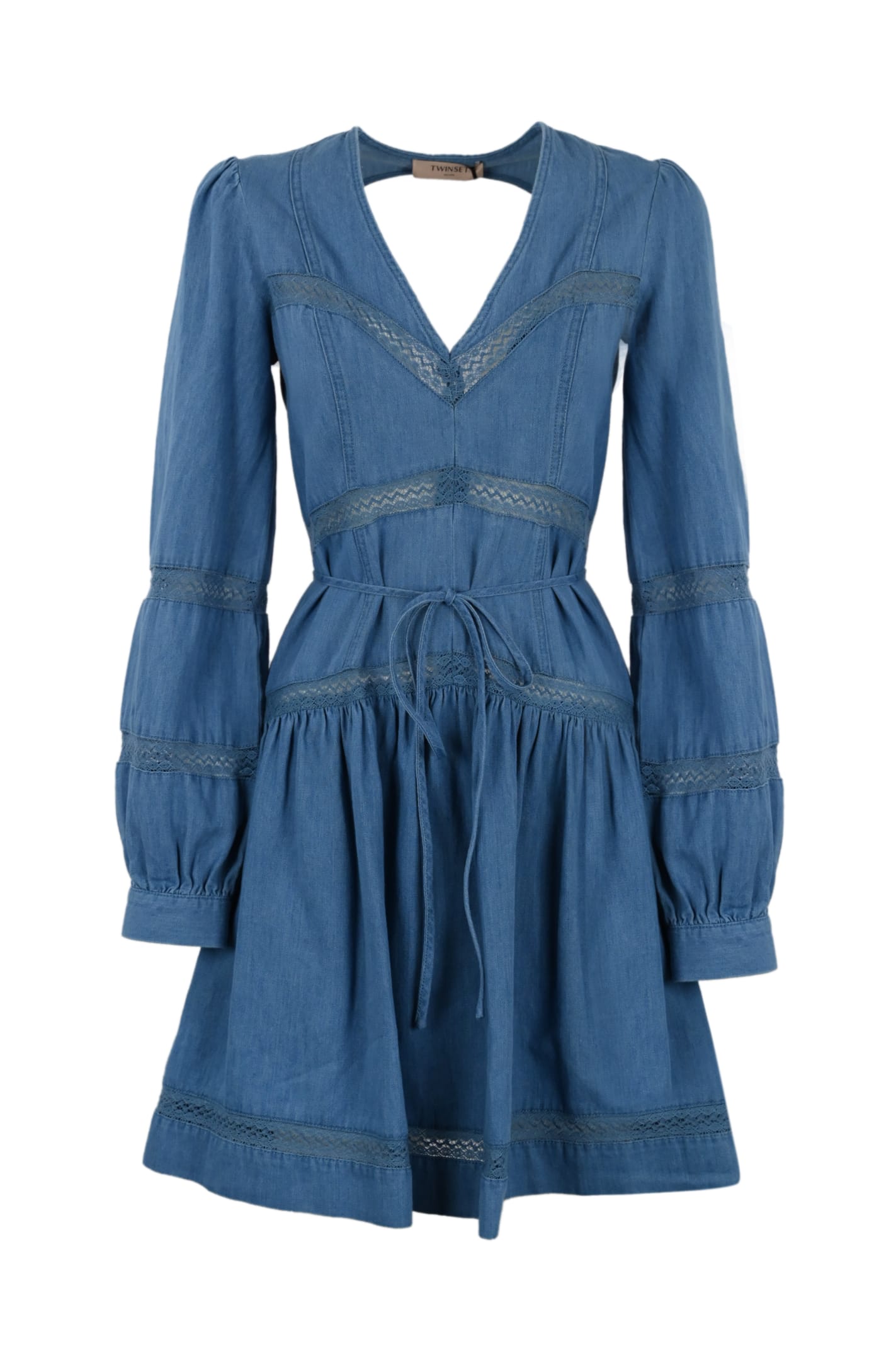 Twinset Denim Dress With Cut-out Effect