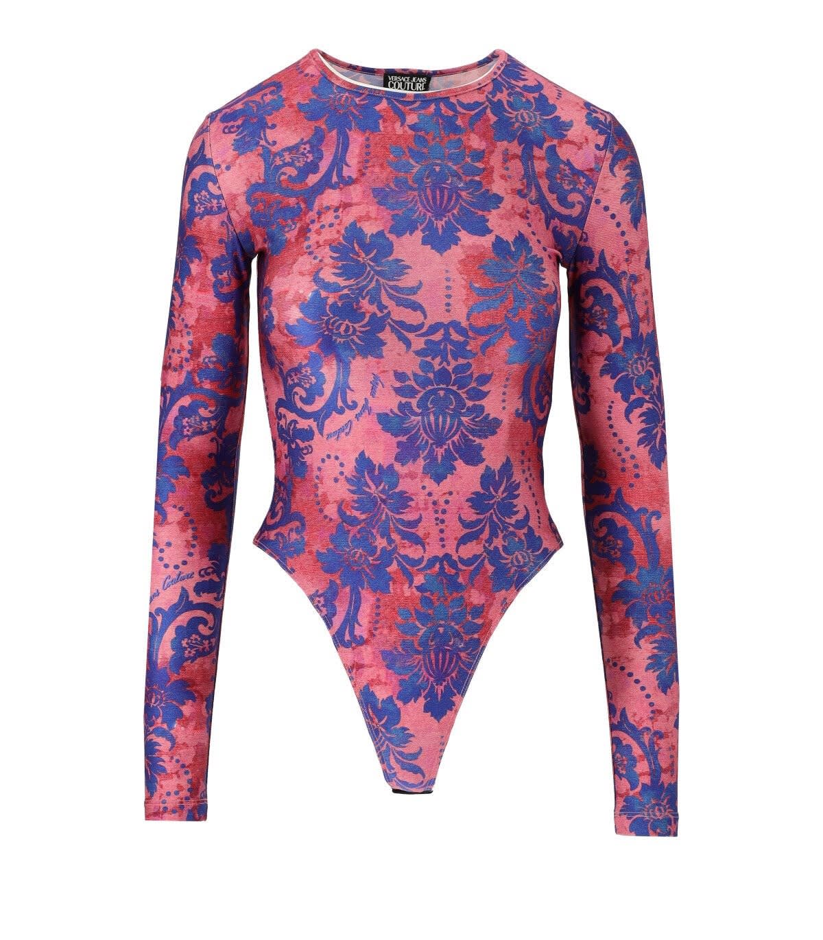 Versace Jeans Couture Tapestry Pink Blue Bodysuit