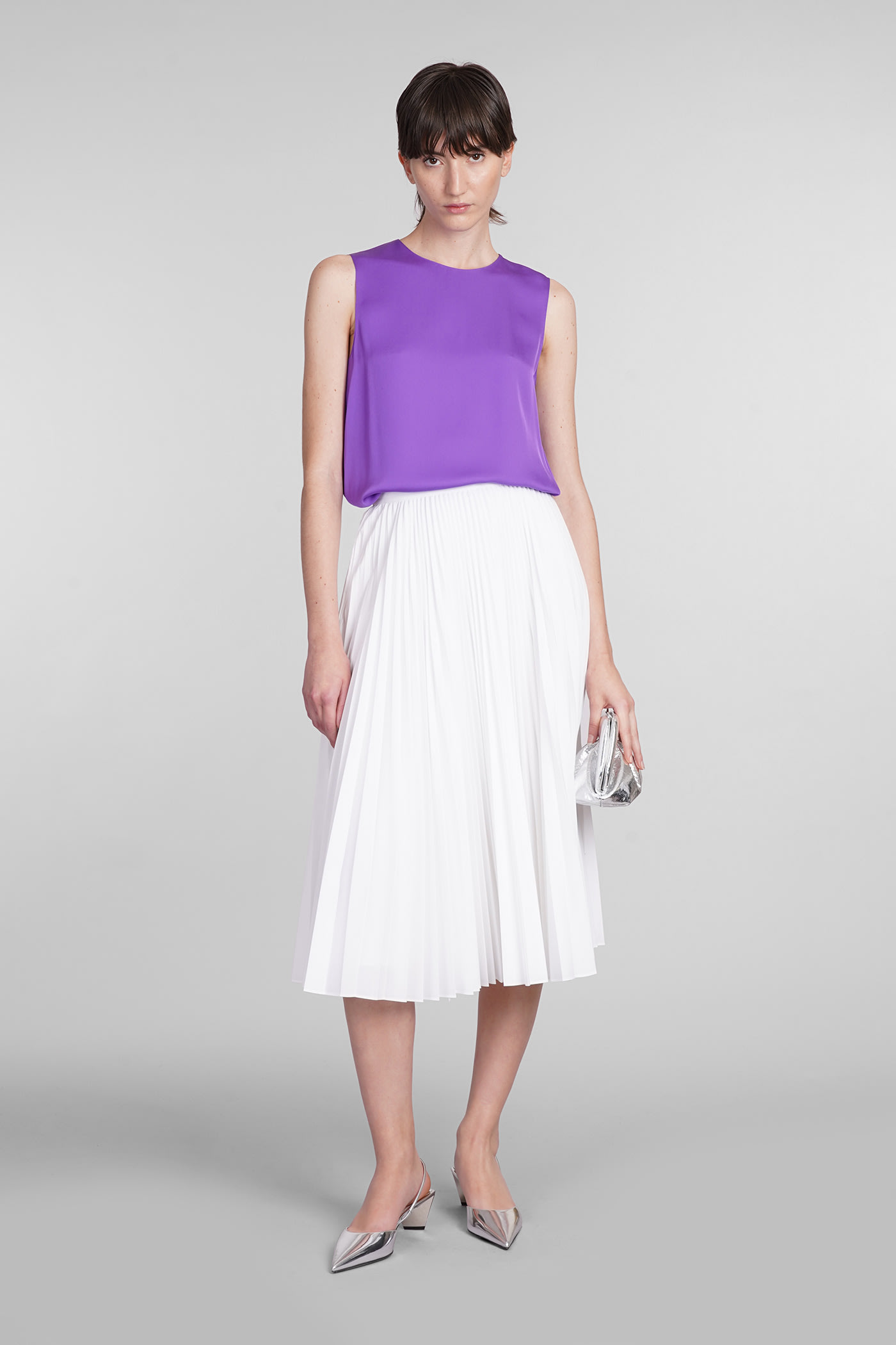 Shop Theory Skirt In White Polyester