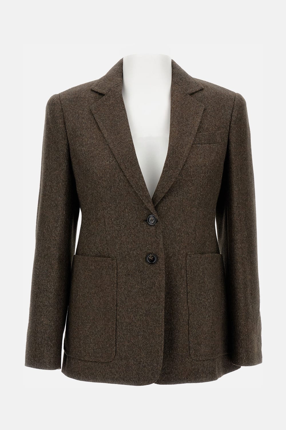 Max Mara Buttoned Patch-pocket Jacket In Green