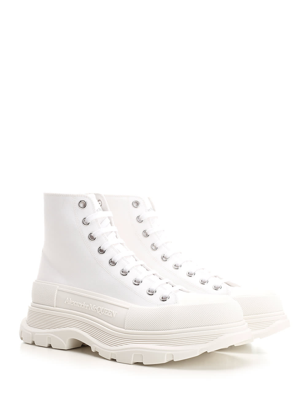 Alexander Mcqueen Tread Slick High Top Sneaker In White