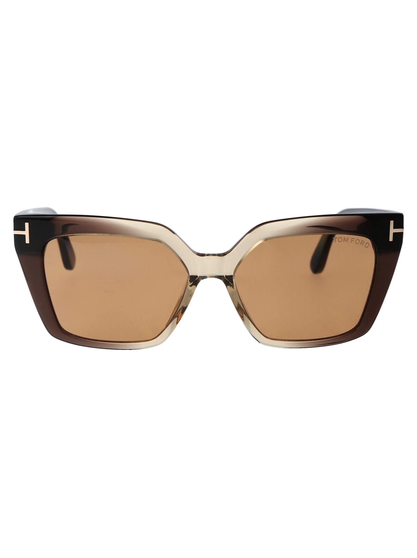 Tom Ford Winona Sunglasses In 47j Marrone Chiaro/altri / Roviex