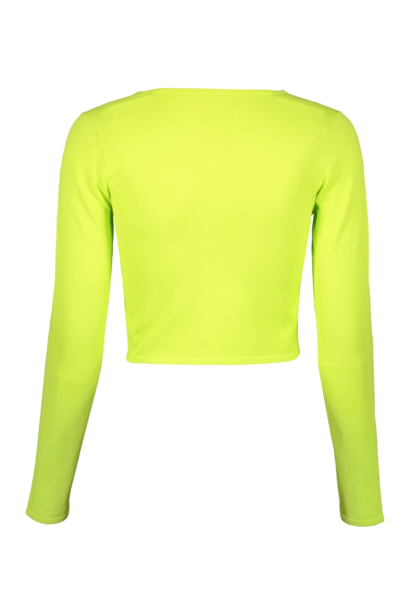 Shop Dsquared2 Long Sleeve Crop Top In Green