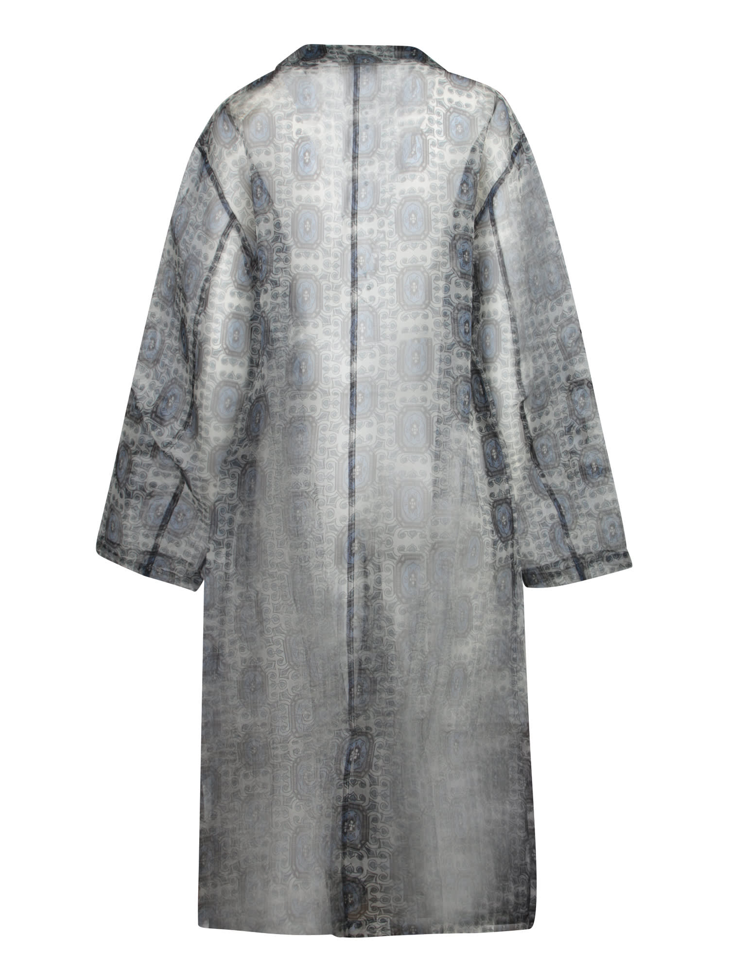 Shop Pierre-louis Mascia Kobes Organza Blue Duster Coat