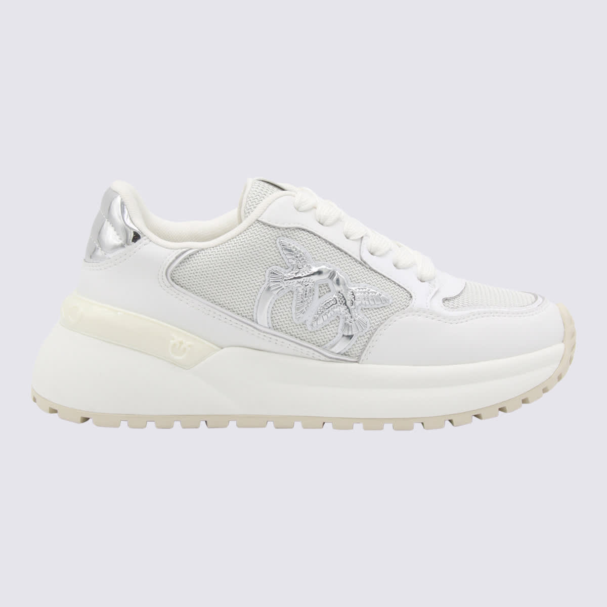 Pinko Love Birds-embellished Platform Sneakers In White