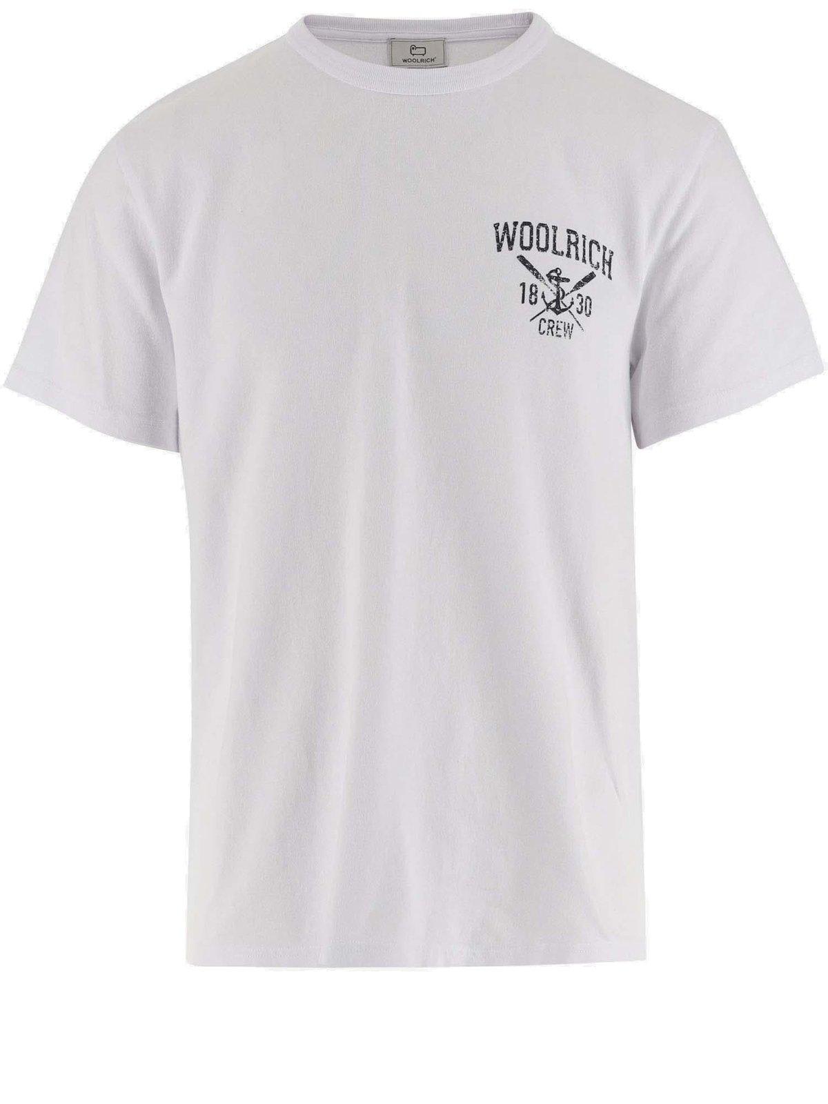 Woolrich Logo Printed Crewneck T-shirt In White