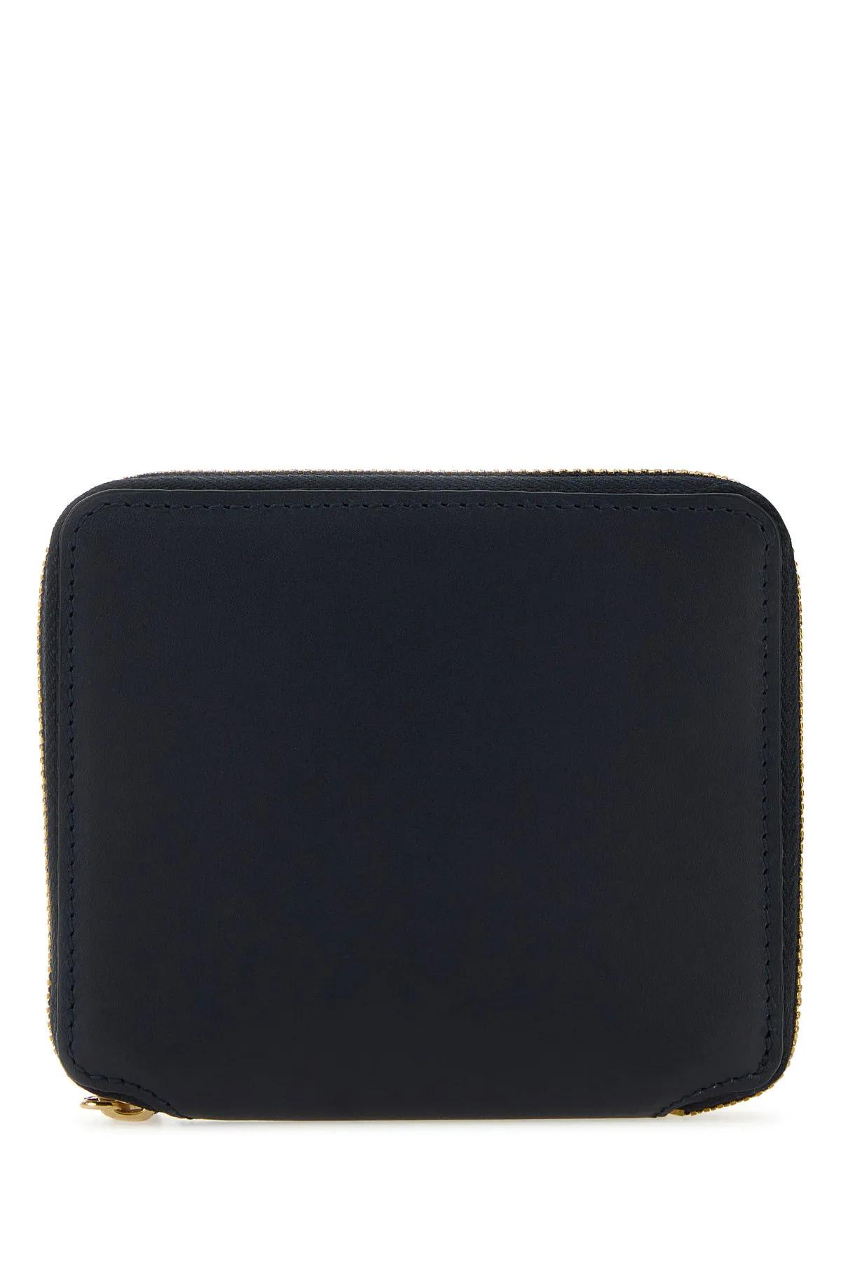 Comme Des Garçons Midnight Blue Leather Wallet In Black