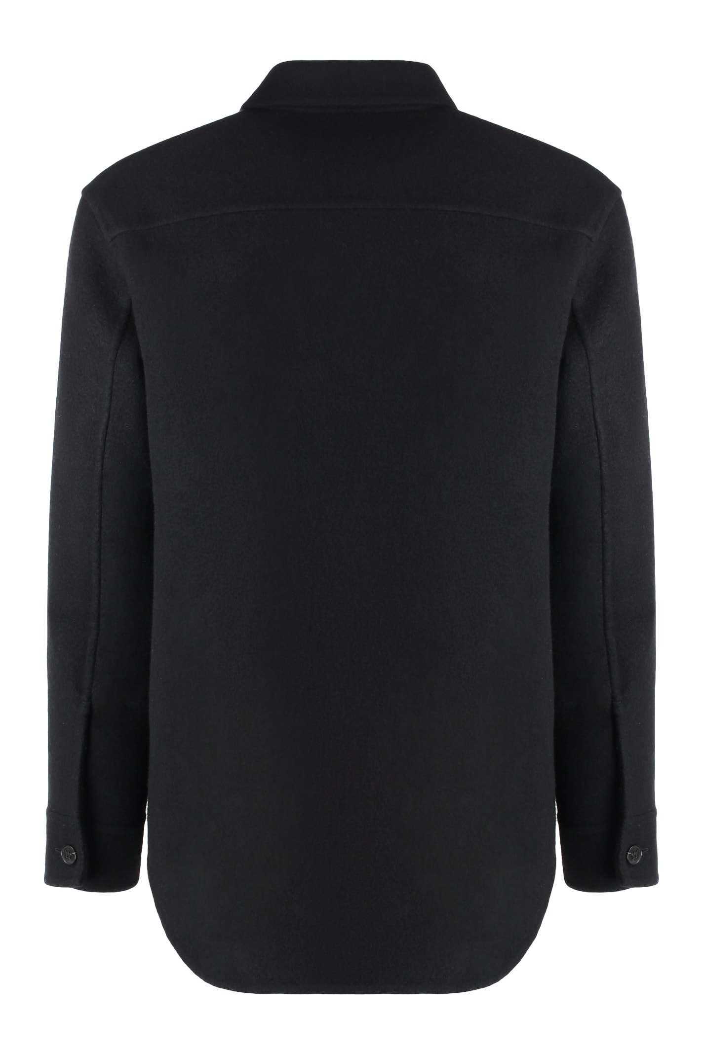 Shop Jil Sander Virgin Wool Overshirt In Black