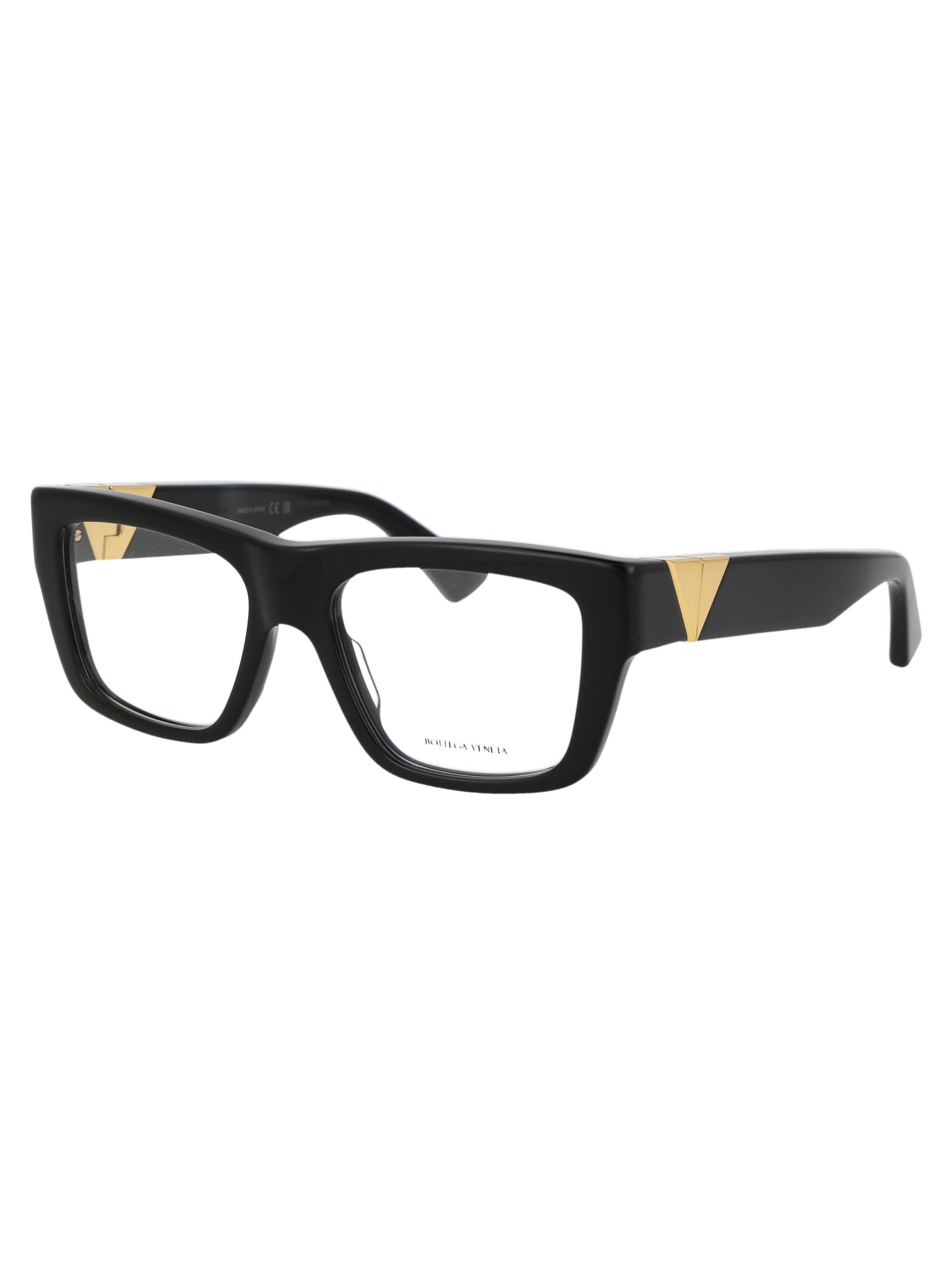 Shop Bottega Veneta Bv1180o Glasses In 001 Black Black Transparent