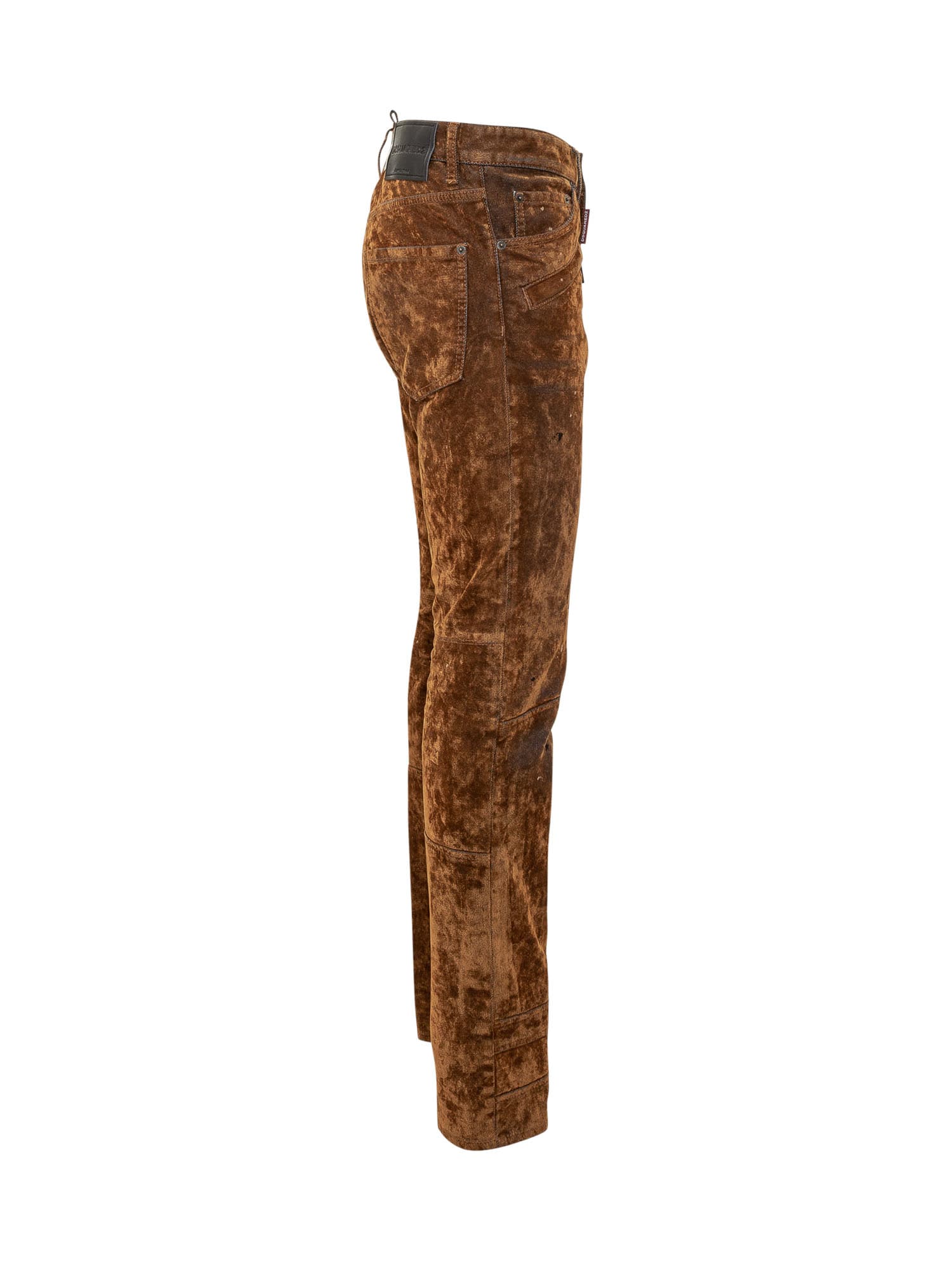 Shop Dsquared2 Velvet Trousers In Cognac