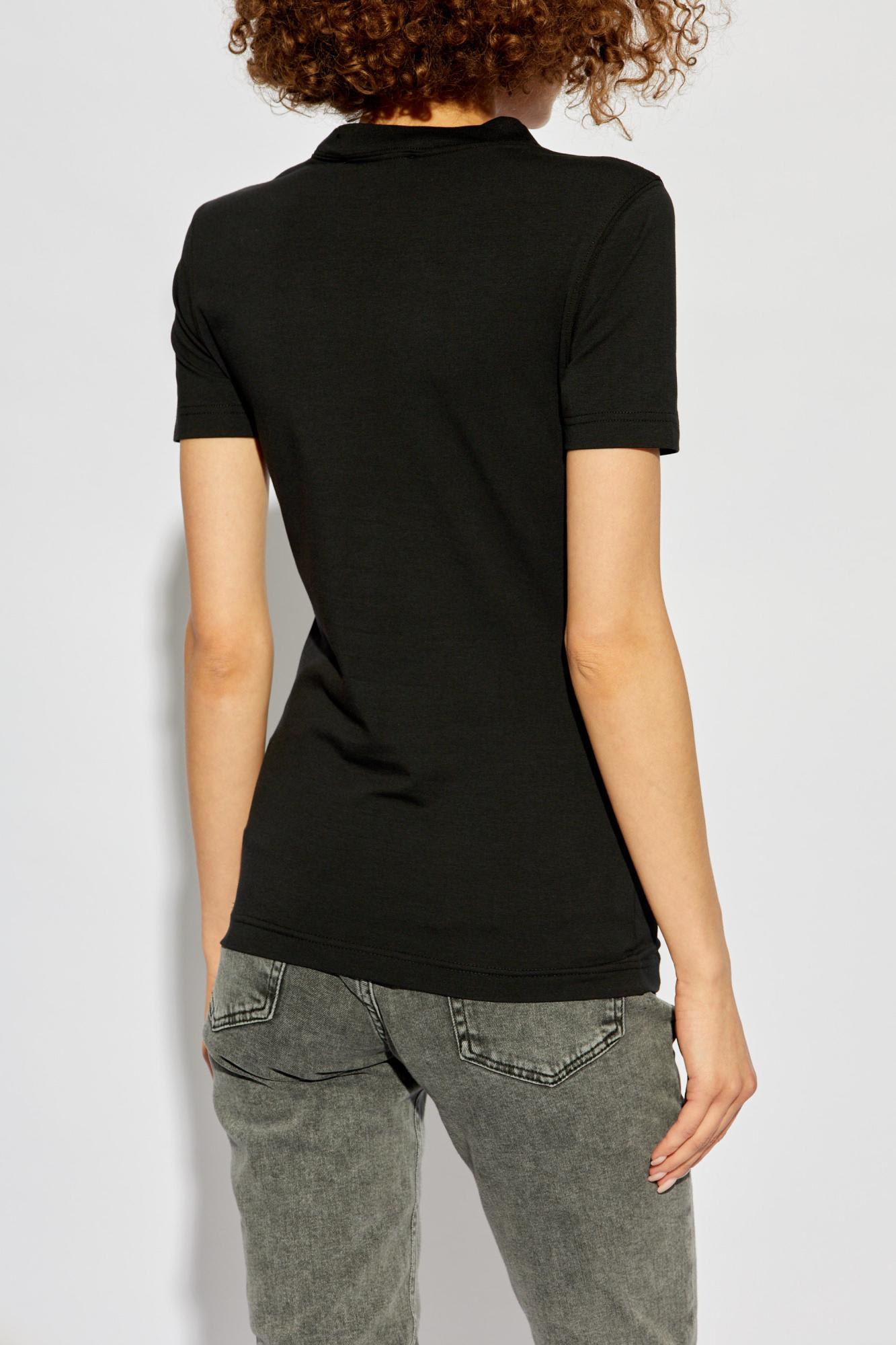 Versace Jeans Couture Logo-print T-shirt In Black